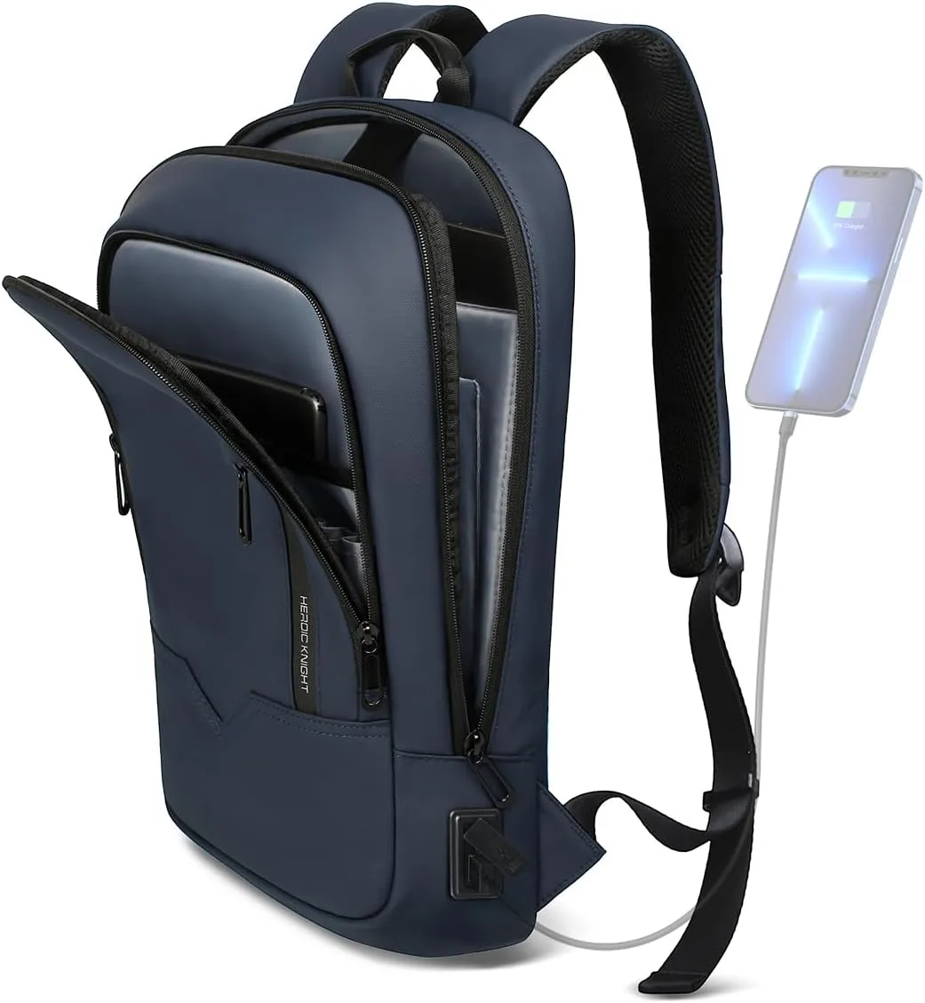 hk Backpack for Men, Business Slim Computer Bag for 15.6 Inch Laptop