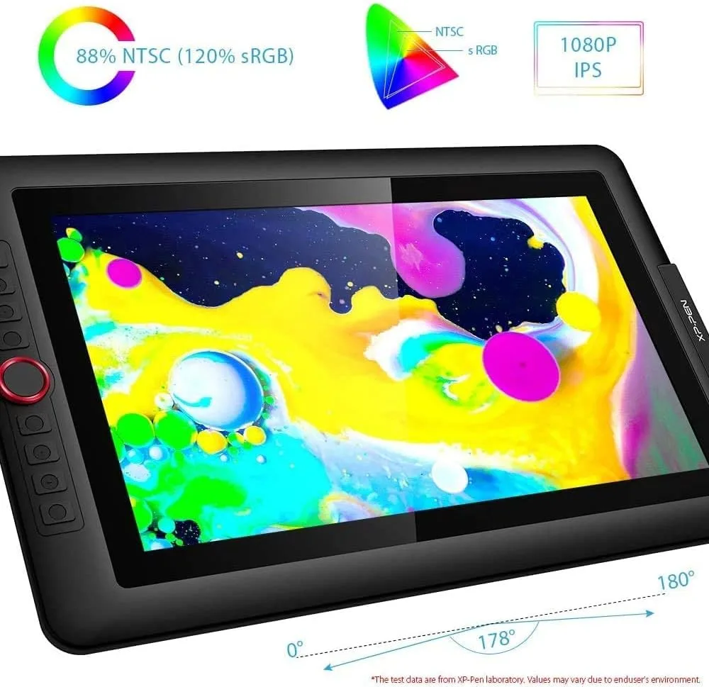 XPPen 15.6" Drawing Tablet with 16384 Pressure Levels Stylus