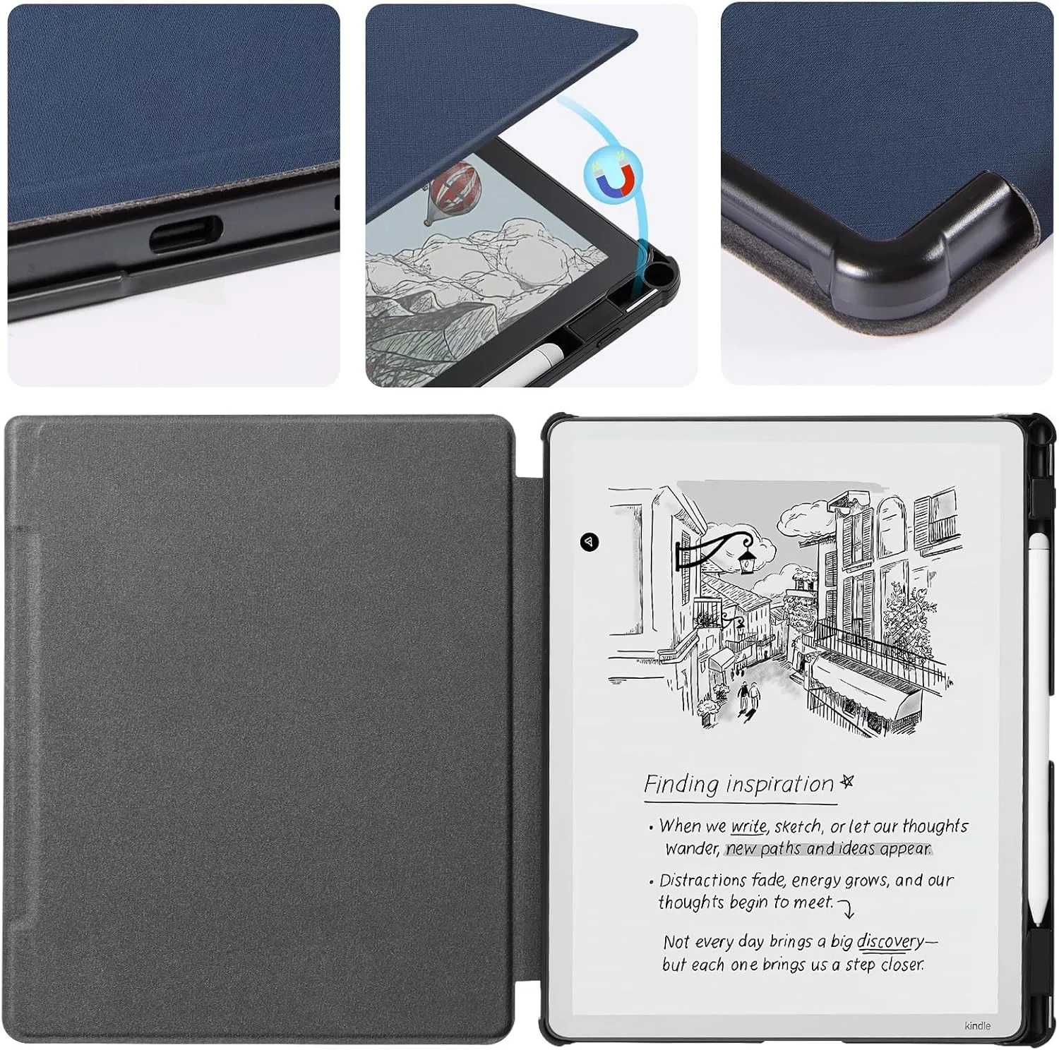 CoBak Case for 11" Kindle Scribe 3rd Generation 2025, Kindle Scribe Colorsoft - All New PU Leather Cover with Auto Sleep Wake, Pen Holder for Scribe 11" 2025 Released