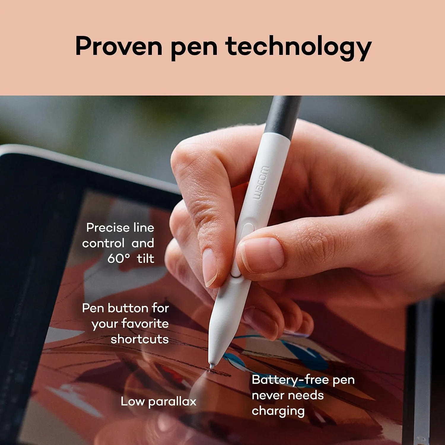 Wacom One 14, Drawing Tablet with IPS Full HD Laminated Screen & Pen