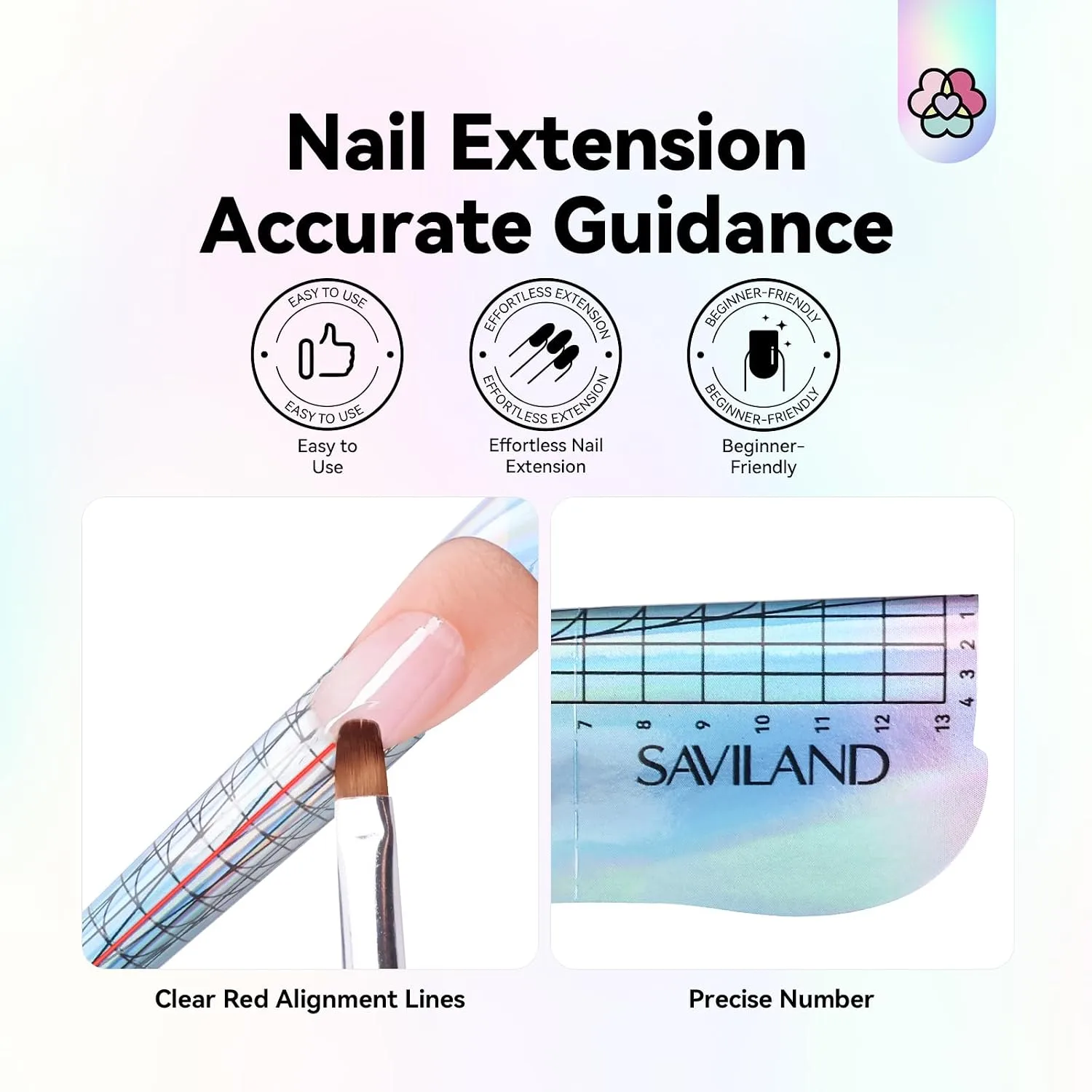 SAVILAND Reusable Long Length Nail Forms for Acrylic Nails Builder Nail Gel