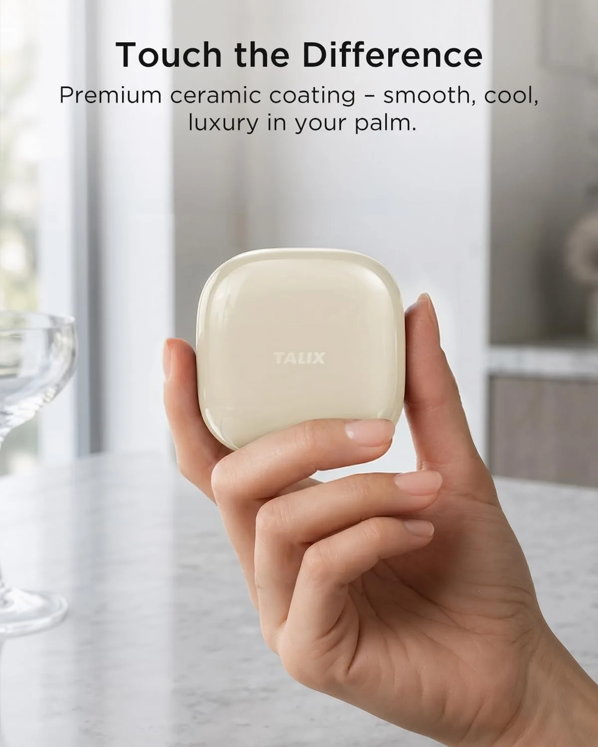 T30 Noise Cancelling Earbuds with Phone Stand, Punchy Bass, 4-Mic, True Wireless Bluetooth 6.0 in Ear Headphones, 28H Playtime, IPX4(Off-White)