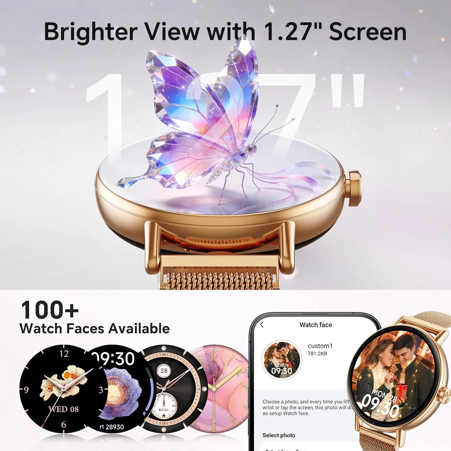 Gydom Smart Watch for Women Men, 40mm Fitness Tracker, Answer & Make Call