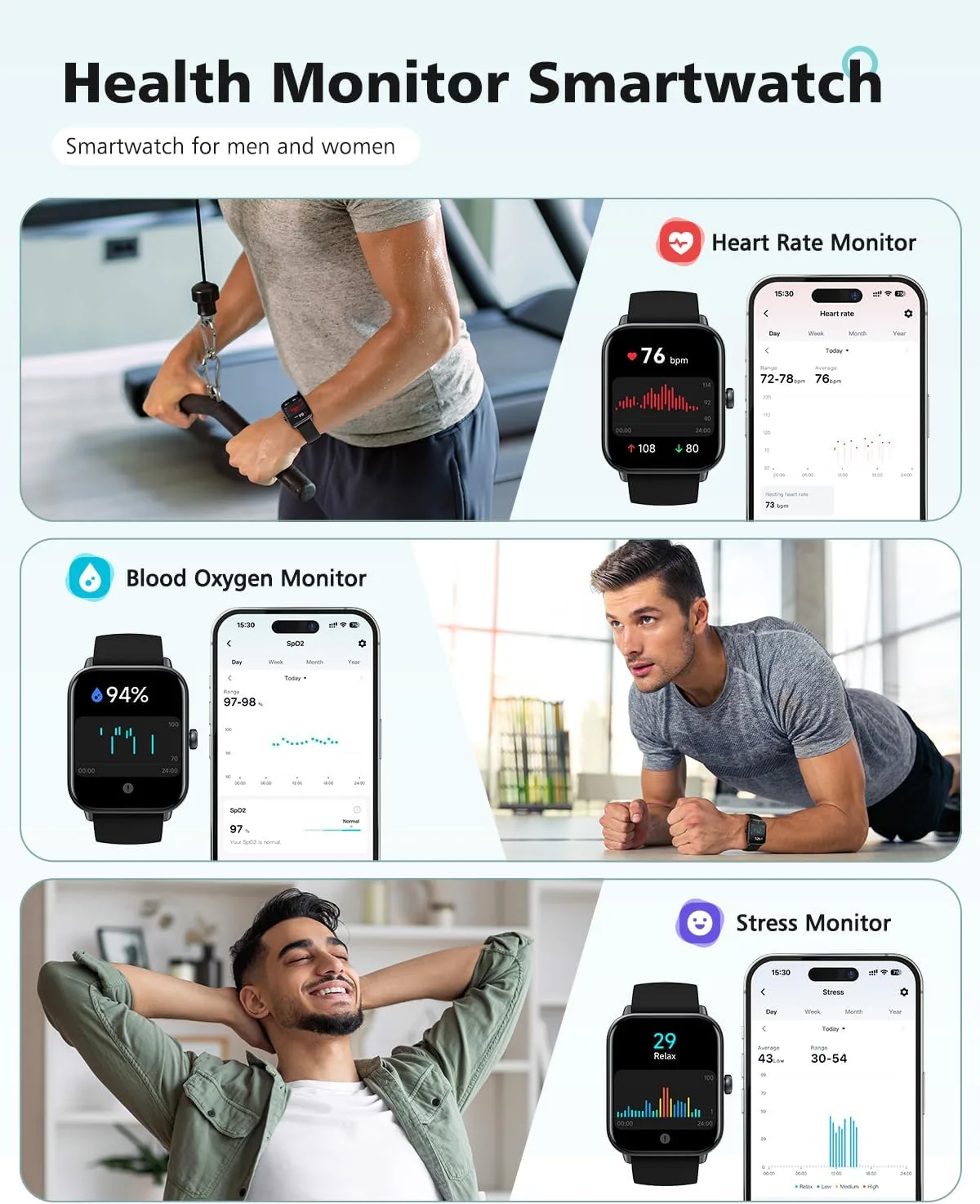Smart Watches for Women Men, Alexa Smart Watch for Android Phones/iPhones