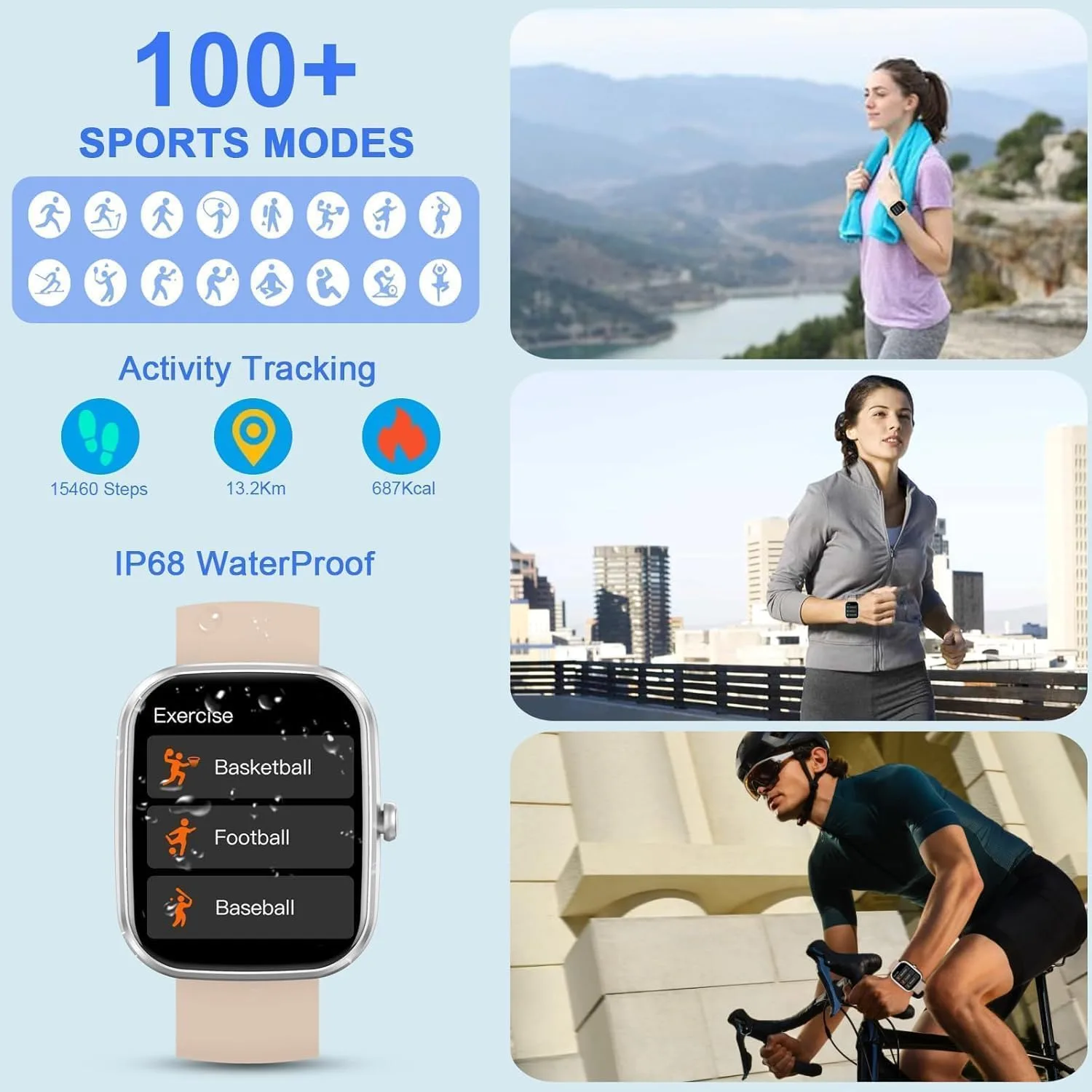 Smart Watch for Men Women, 1.91" Smartwatch (Answer/Make Call) Beige