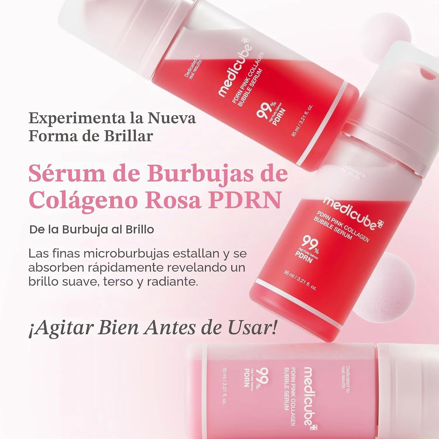 medicube PDRN Pink Collagen Bubble Serum - Bubble-to-Glow Firming Care
