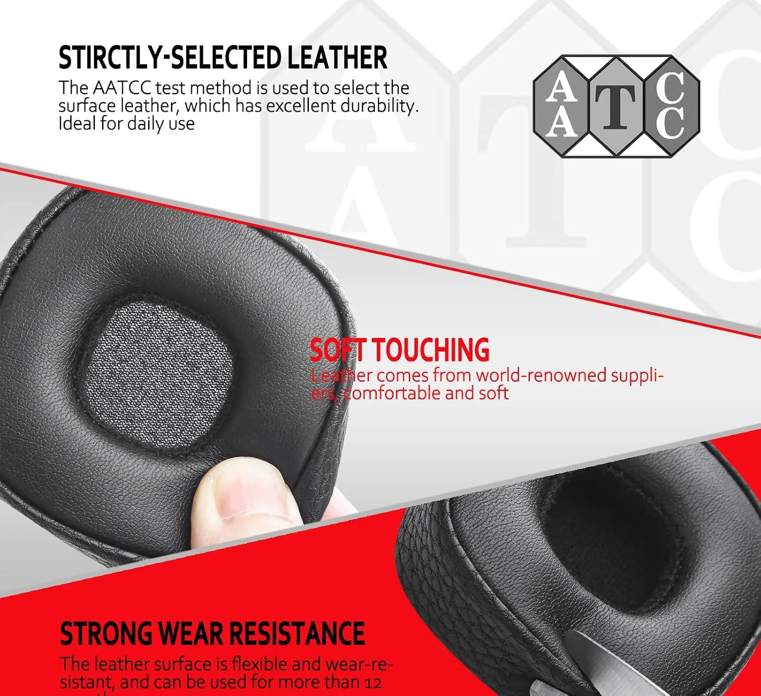 Krone Kalpasmos Marshall Major III/IV Replacement Ear Pads, Leather, Black