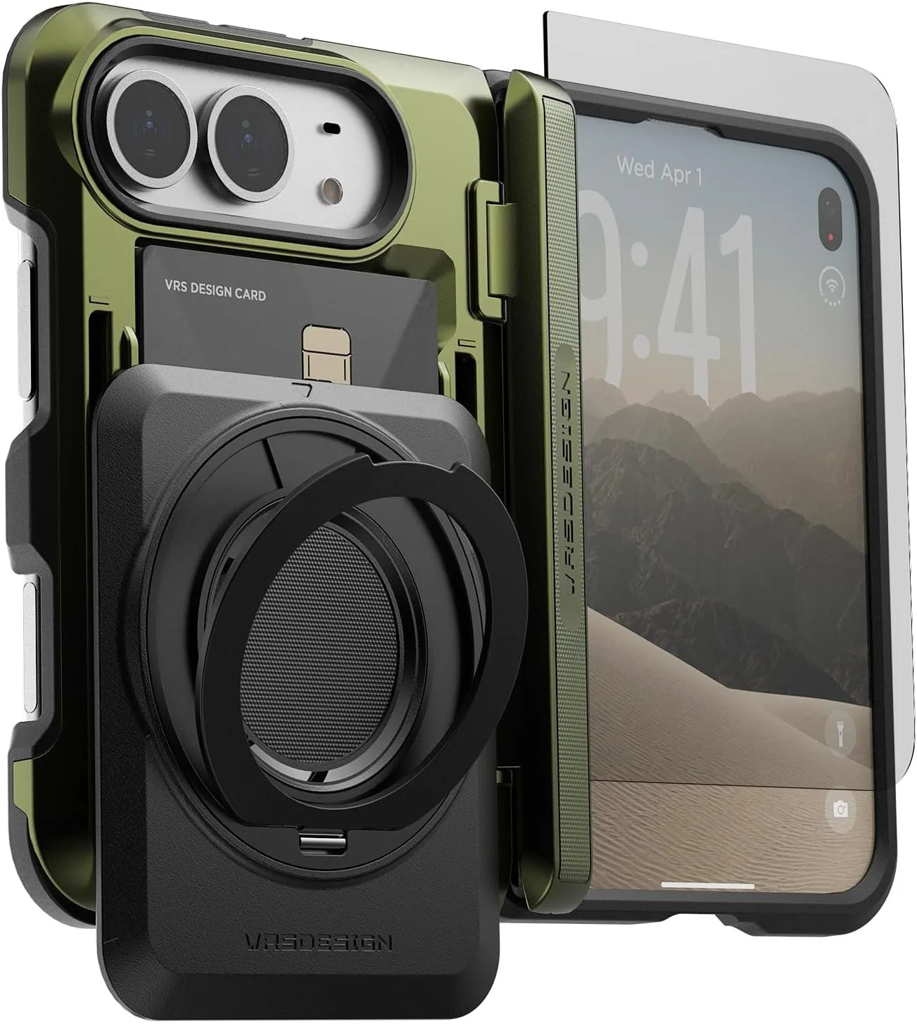 VRS DESIGN Damda Glide Hybrid for iPhone Duo Case - Tactical Olive