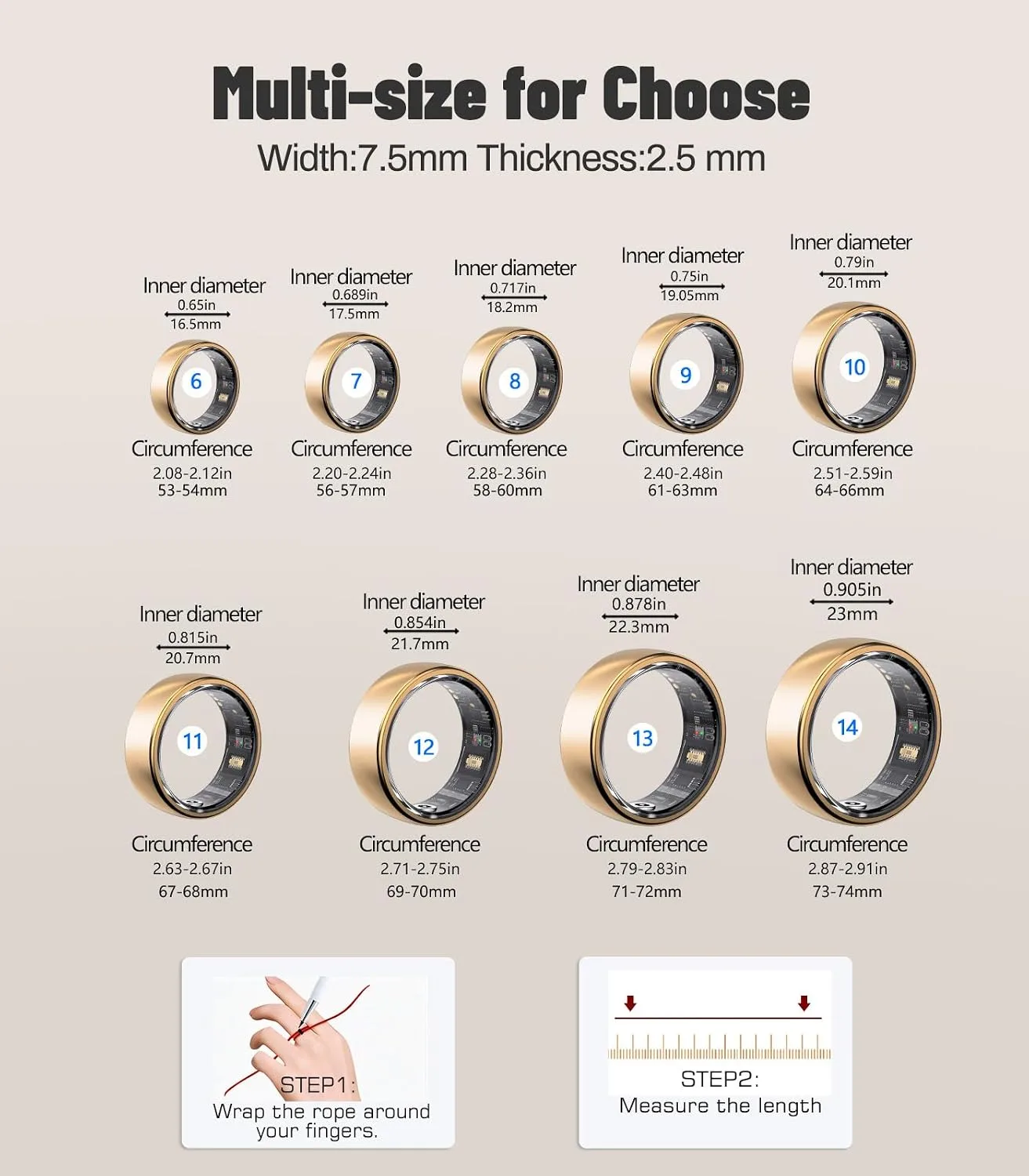 AI Smart Ring for Women Men, Health Ring with AI Health Analysis