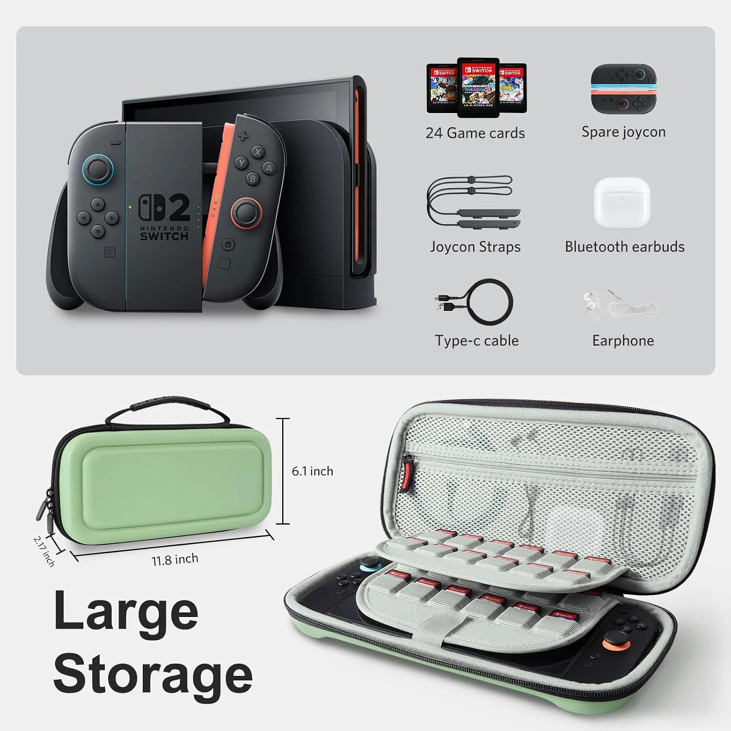 CoBak Large Capacity Carrying Case for Nintendo Switch 2 (2025)