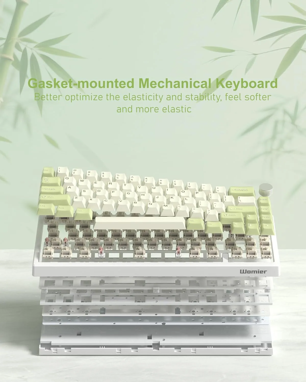 Womier 60% Gaming Mechanical Keyboard Green QMK/VIA
