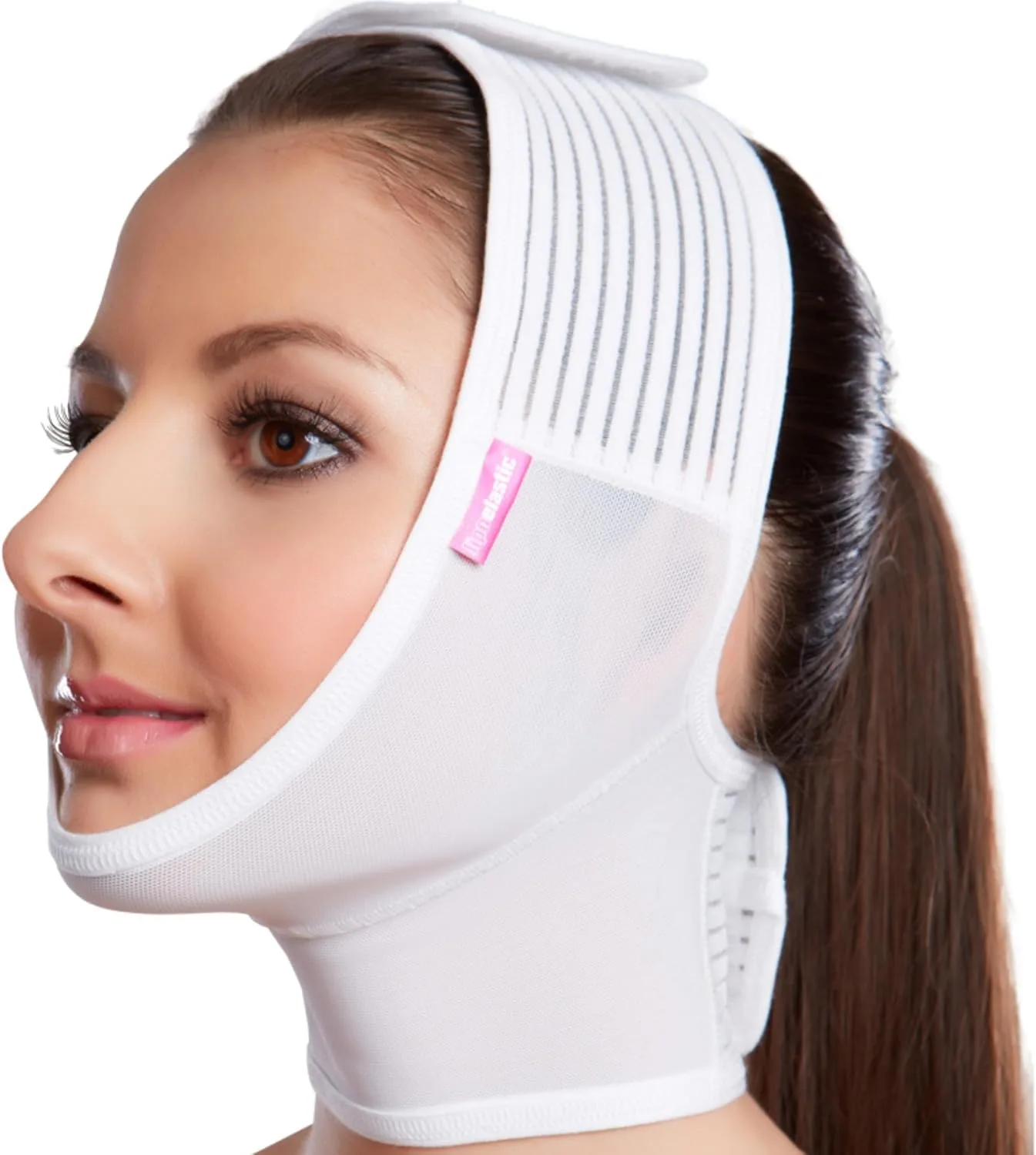LIPOELASTIC- FM extra- Post Surgical Chin and Neck Lifting Compression Mask for Women and Men with Velcro fastener