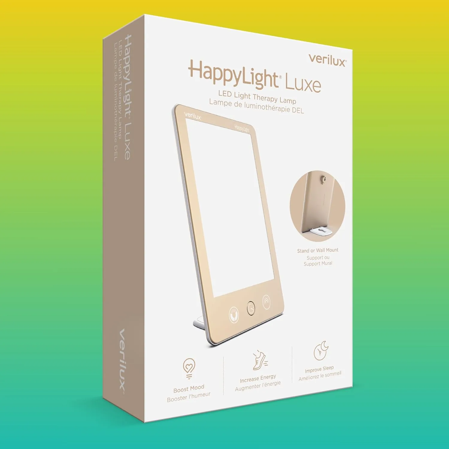 Verilux HappyLight Luxe Light Therapy Lamp, 10,000 Lux, UV-Free LED