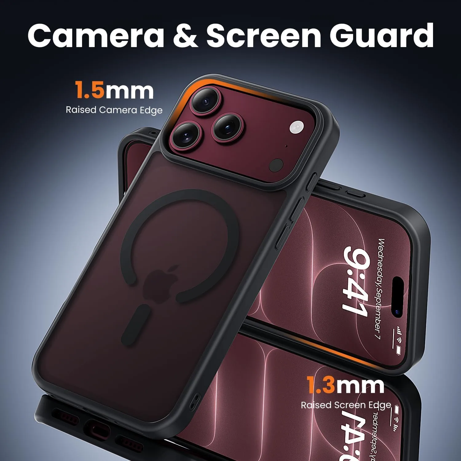 toushion 3 in 1 for iPhone 18 Pro Max Case Matte Black
