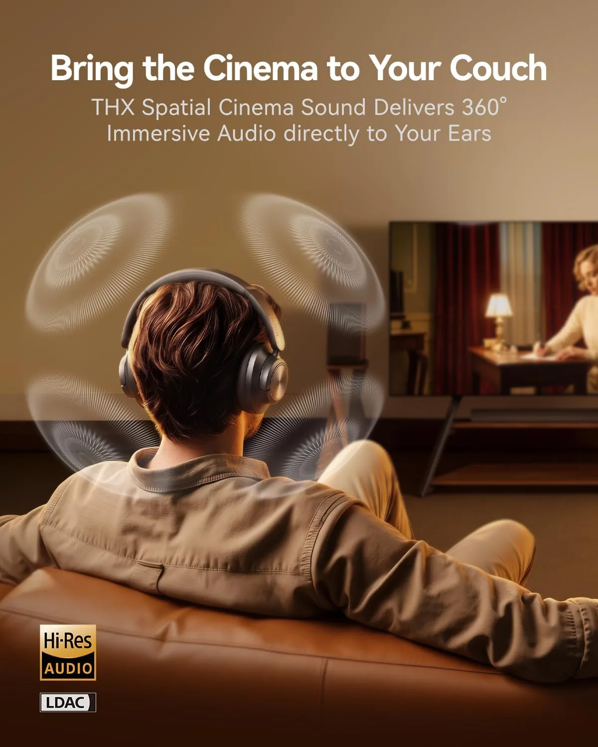 1MORE SONOFLOW MAX Over-Ear Headphones, THX Spatial Audio, 50dB ANC, 105H