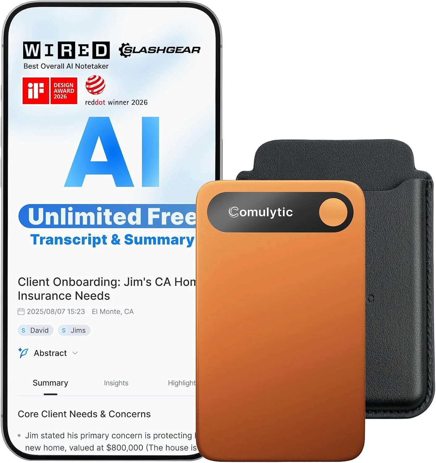 Comulytic Note Pro AI Voice Recorder, Free Unlimited Transcribe & Summarize