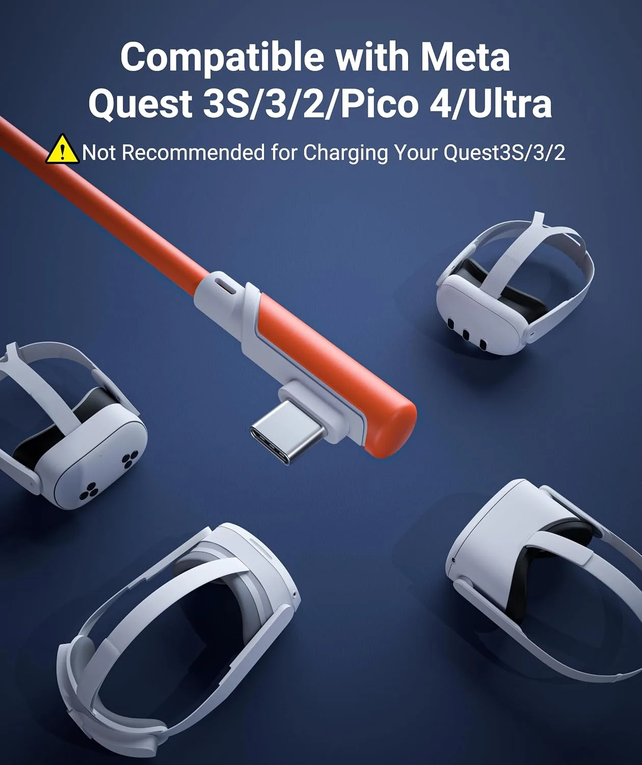 Syntech Link Cable 16FT, USB 3.0 Cable for Meta Quest 3/3S/2, Blood Orange