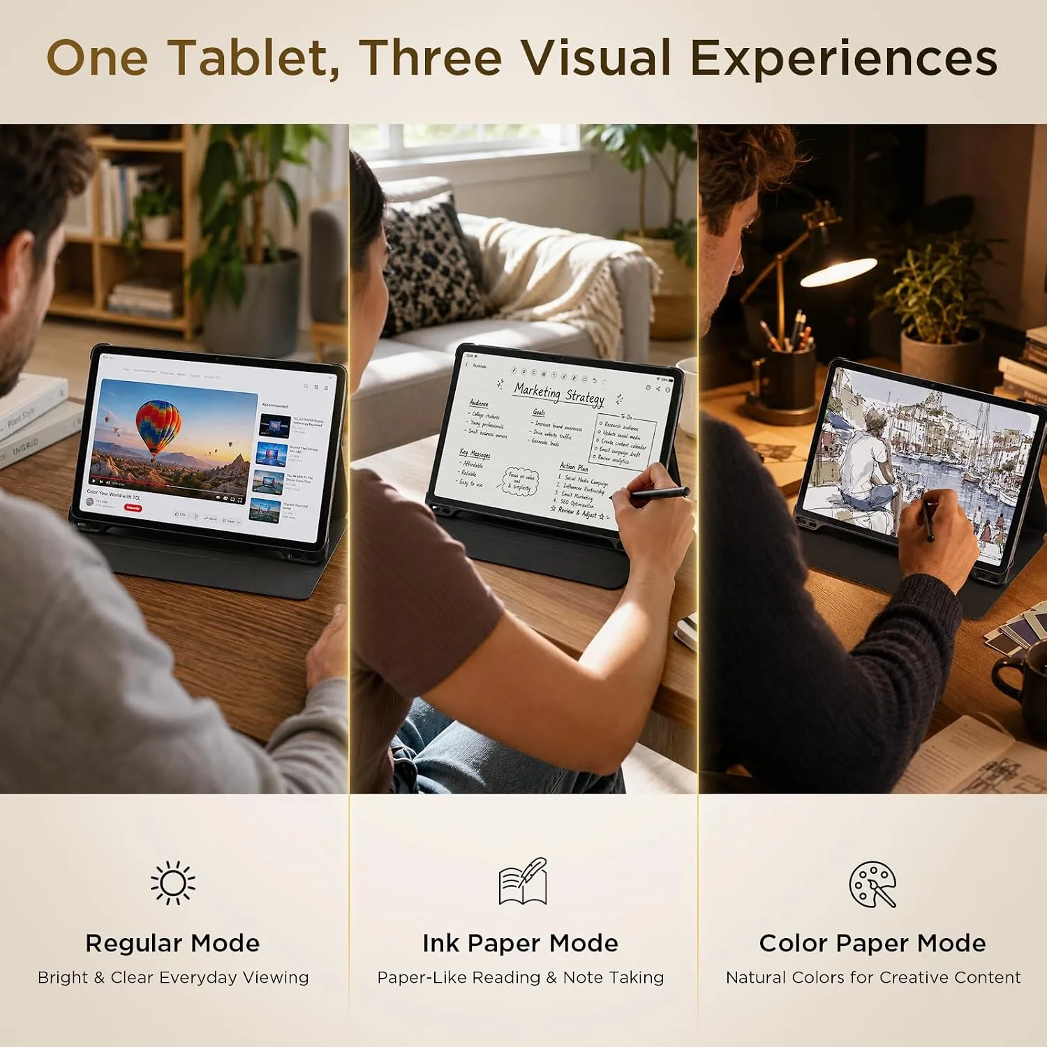 TCL TAB A1 NXTPAPER Android Tablet, 11" 2.1K 90Hz Display, 6+128GB