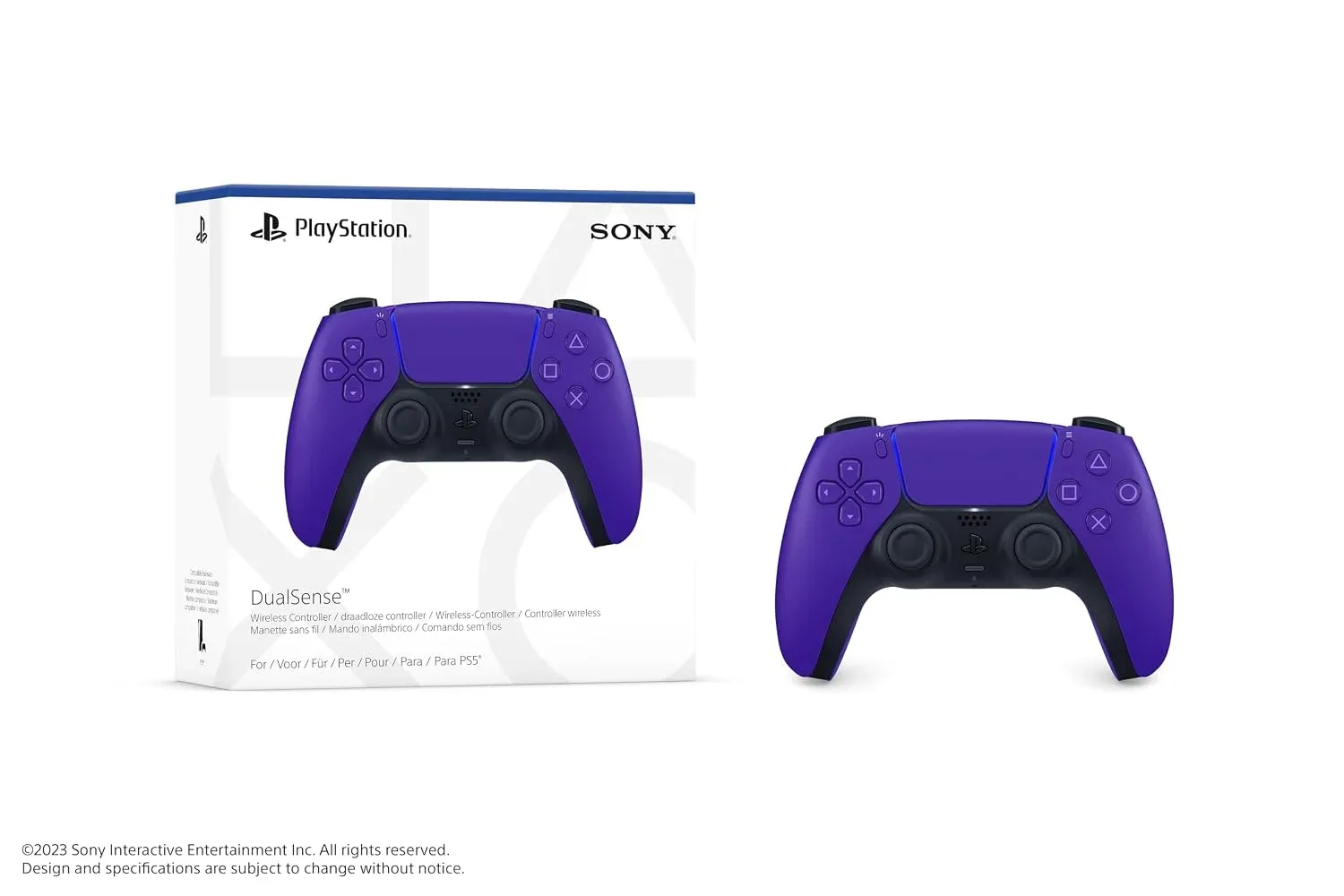 PlayStation Sony 5 DualSense Wireless Controller, 3006396 - Galactic Purple (Renewed)