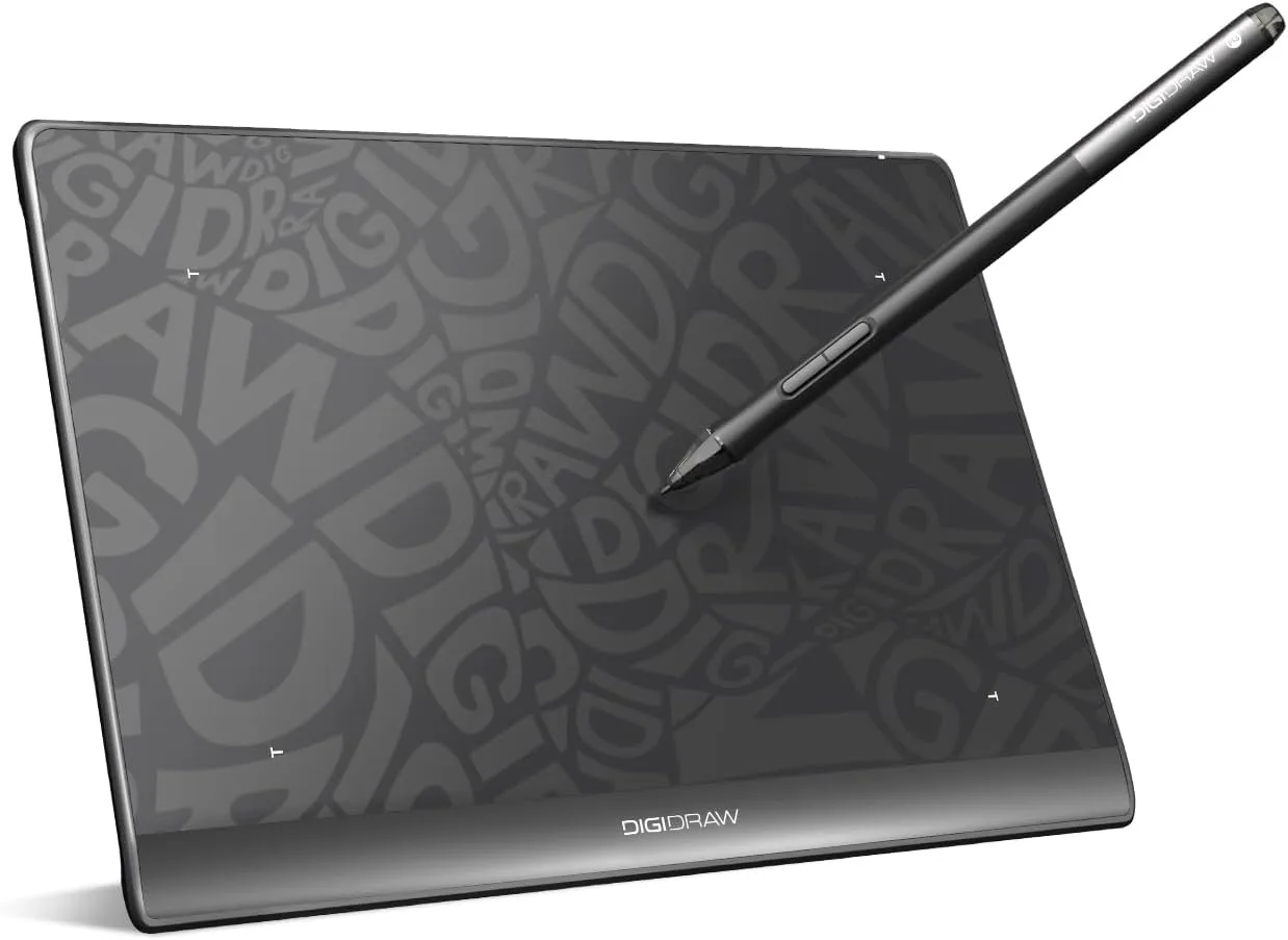 DIGIDRAW Drawing Tablet T410 6x4 Inch,16384 Levels Battery-Free Stylus