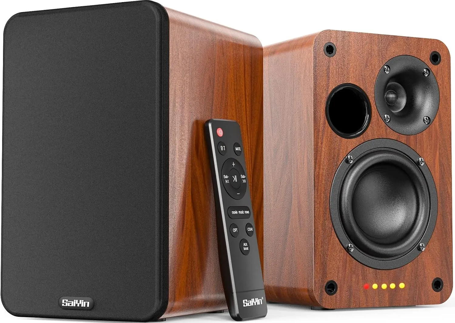 Saiyin Powered Bluetooth Bookshelf Speakers