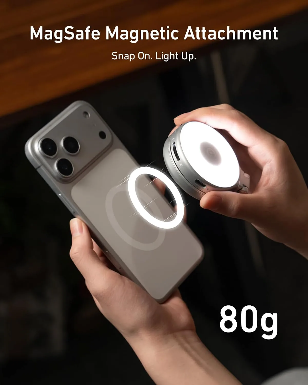 TELESIN 4-in-1 RGB Selfie Light with Mirror for Phone