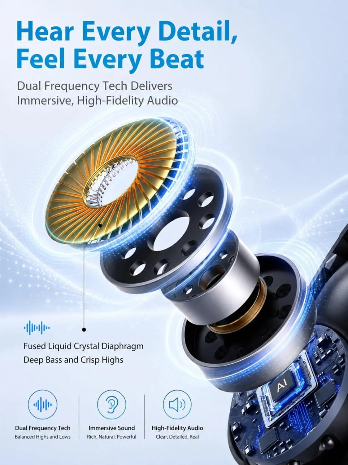 Ultra Open Ear Earbuds, Clip On Wireless Ear Buds, Lightweight Headphones