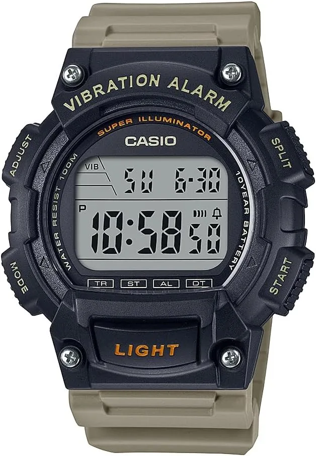 Casio W736H Series | Men’s Digital Watch | 1/100 SEC Stopwatch | Countdown Timer | Super Illuminator LED Light | 100 M Water Resistance | Daily Alarm | Auto Calendar | Dual Time | 10 Yr Battery