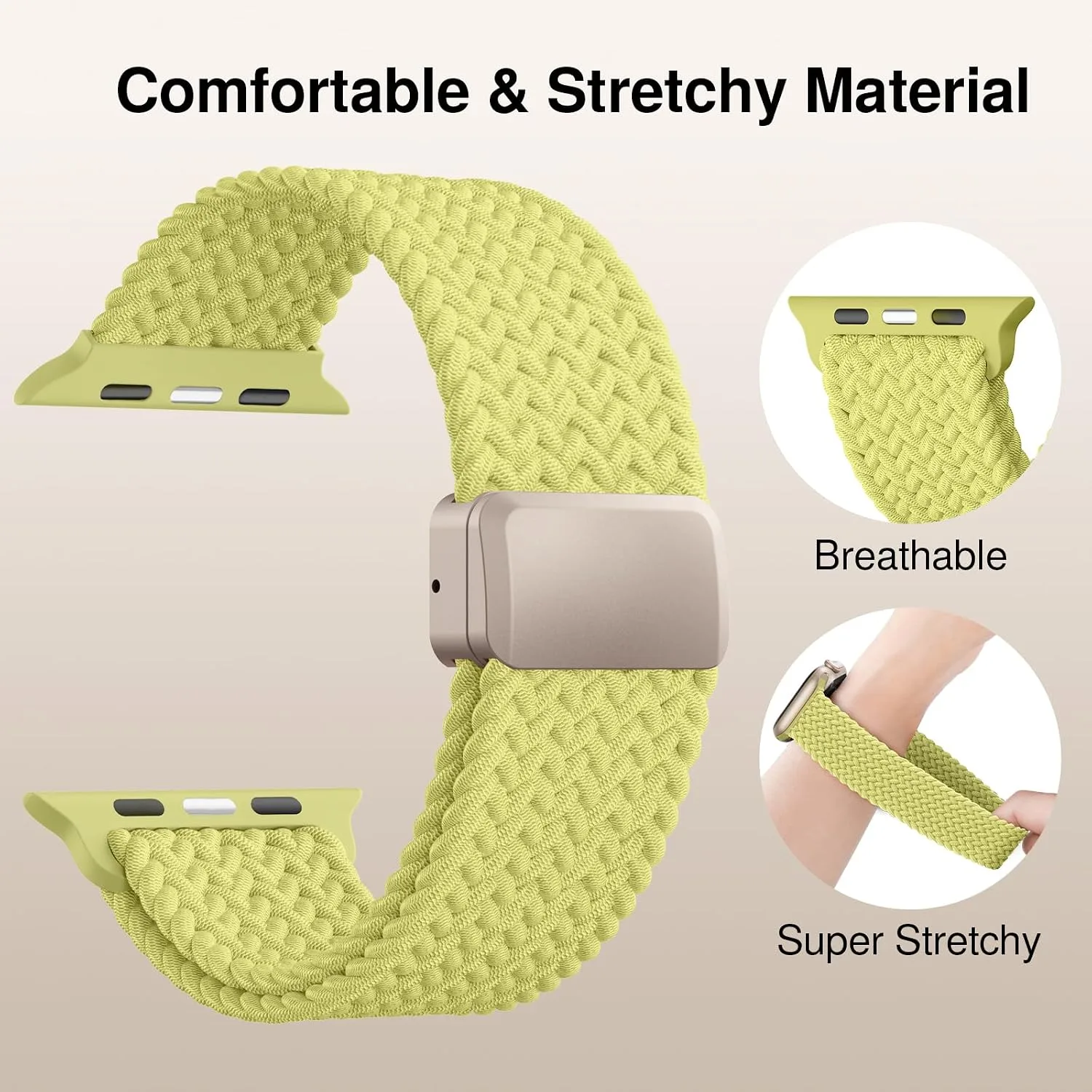 Braided Stretchy Magnetic Sport Band for Apple Watch Bands for Women Men