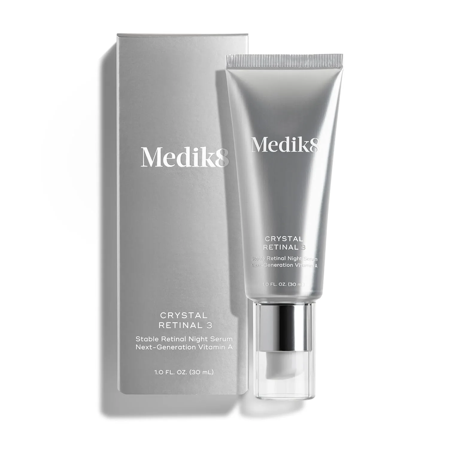 Medik8 Crystal Retinal 20 - Firming Skin Regenerating Retinaldehyde Serum - Night Serum with Hyaluronic Acid and Vitamin E - Gluten Free - 1 oz