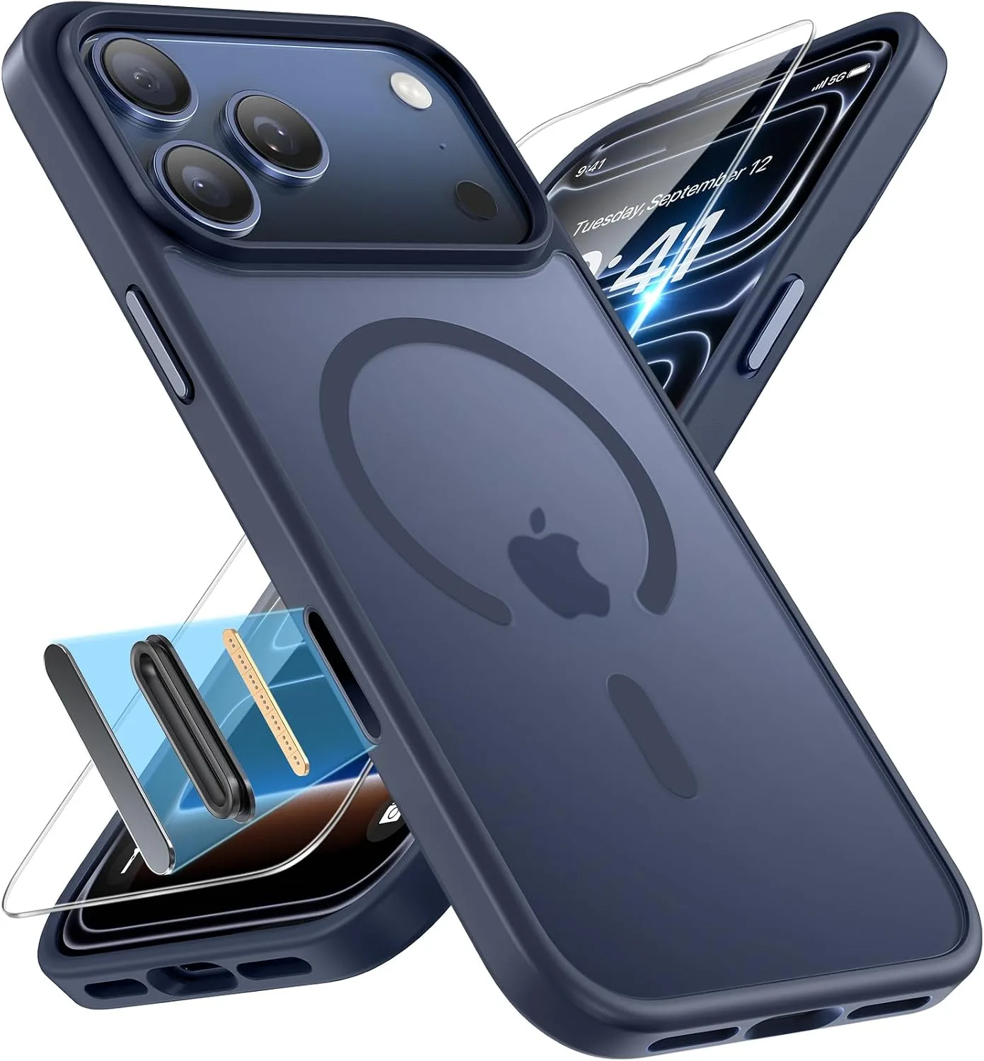 Funda para iPhone 15 Pro Miracase Magnetic 6.3" Azul Oscuro