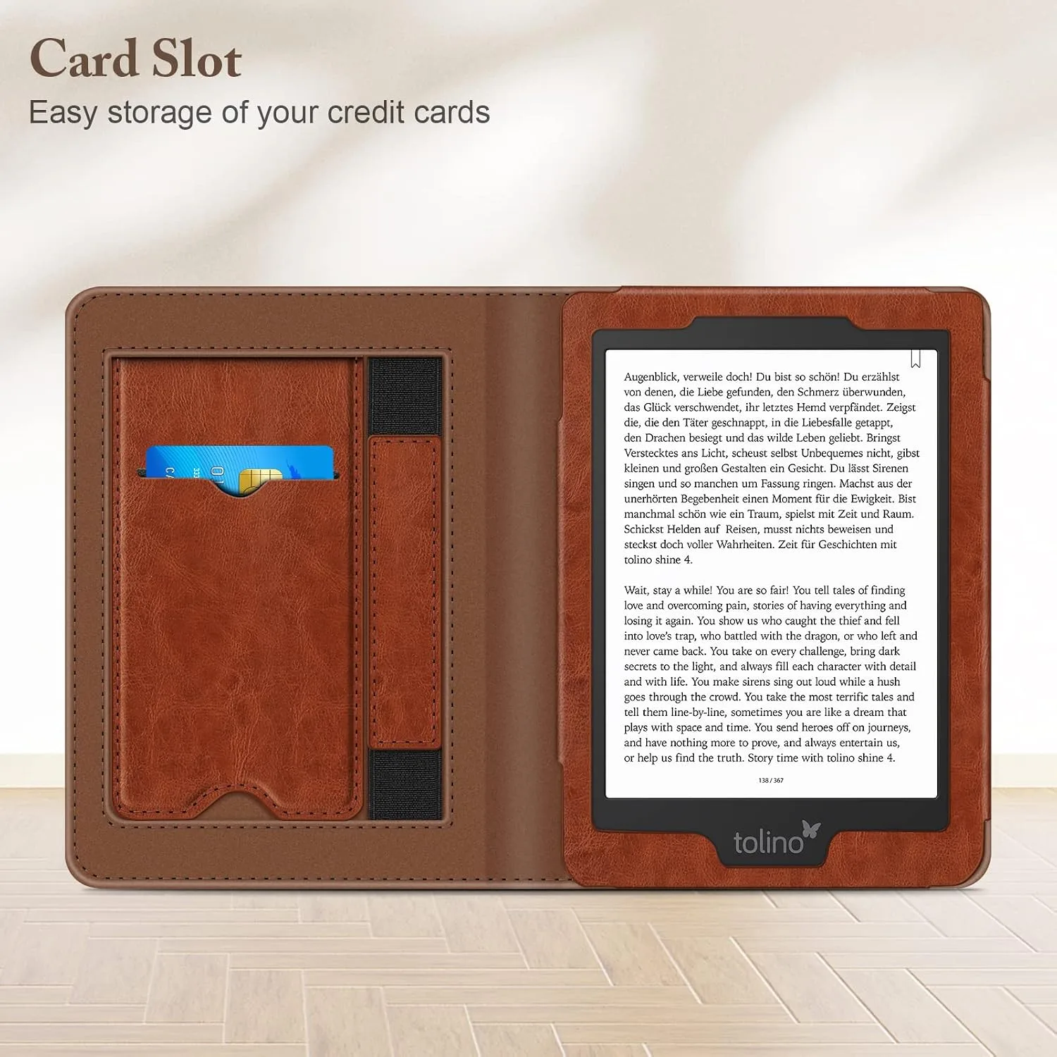Fintie Stand Case for 6" Kobo Clara Colour/Kobo Clara BW/2E, Brown