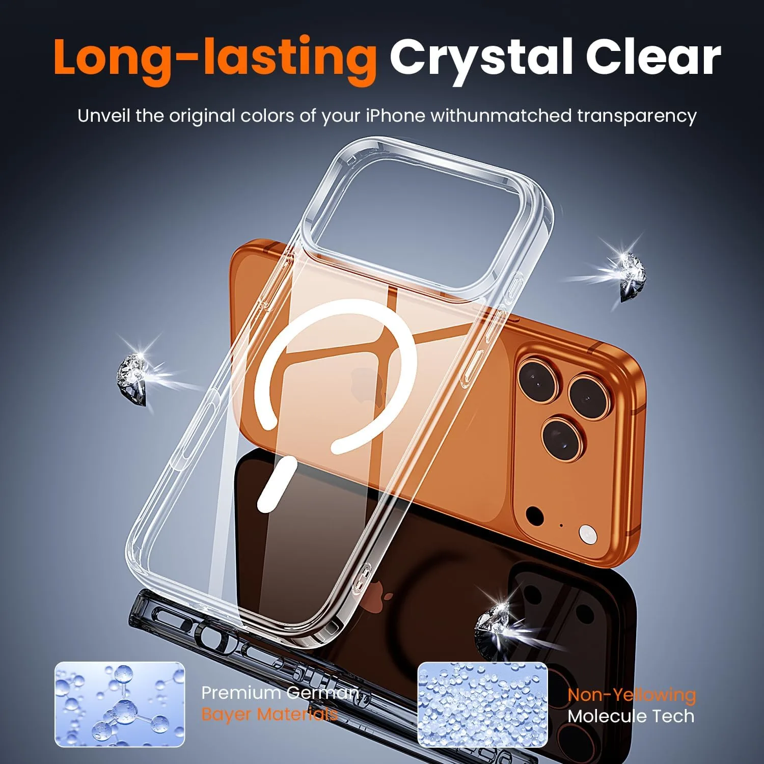 toushion 3 in 1 for iPhone 17 Pro Max Case Clear