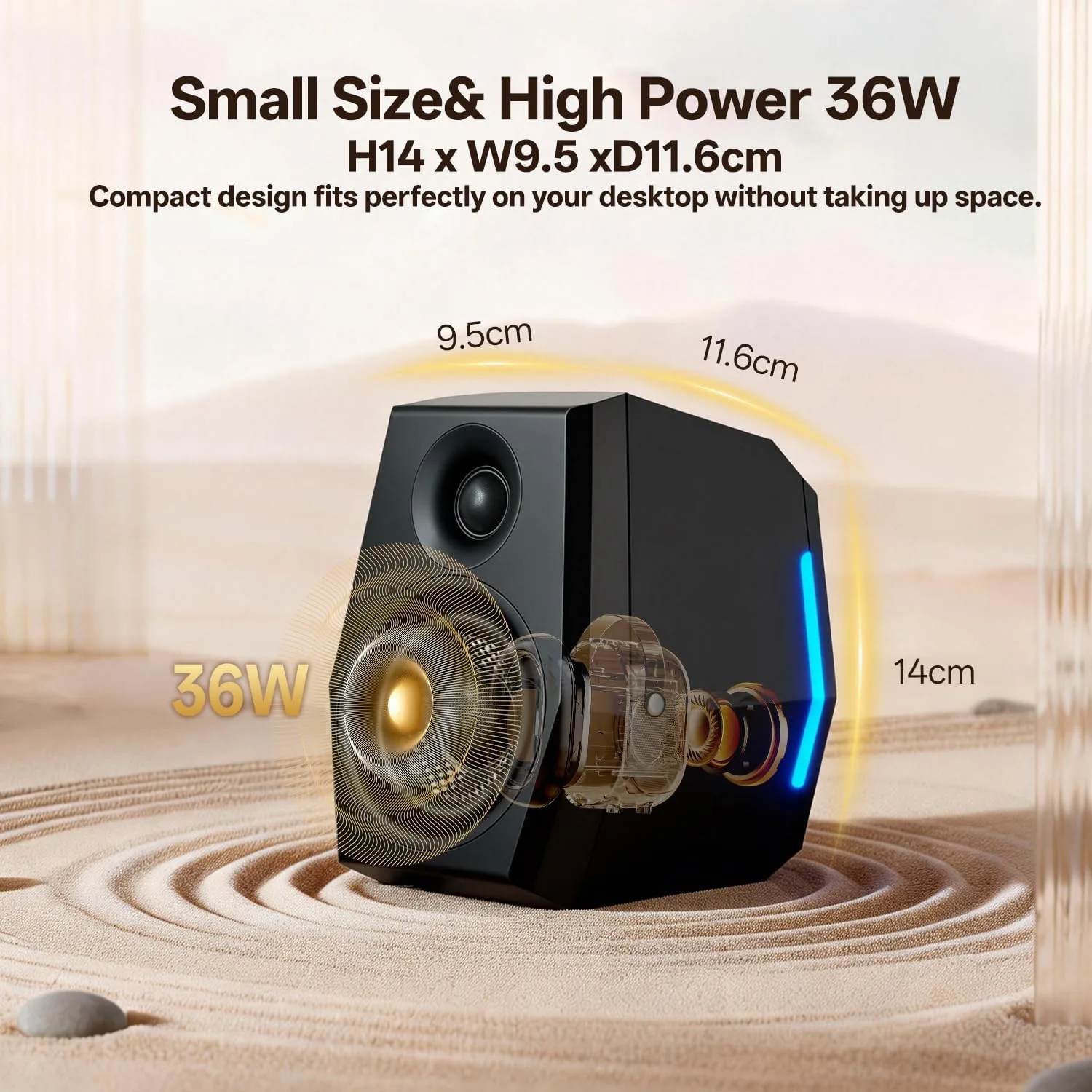 Sanyun SW209 36W 2.0 Gaming Speakers, Tactical Audio Map with 3 DSP Modes