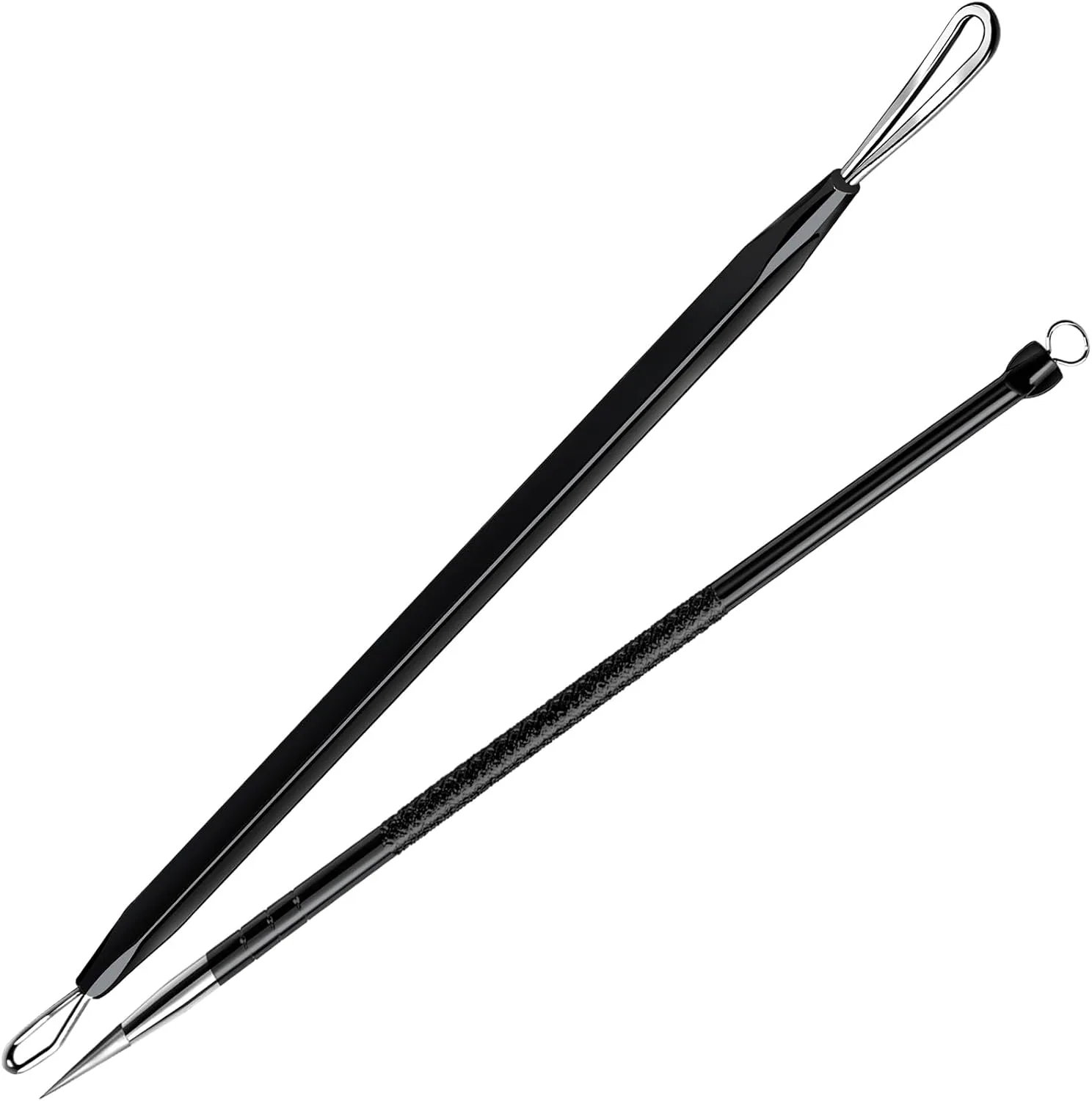 Teenitor Pimple Extractor Tool Comedone Extractor Acne Tool Blackhead Removal Tool 2-in-1 Pimple Popper Tool for Face and Nose Black