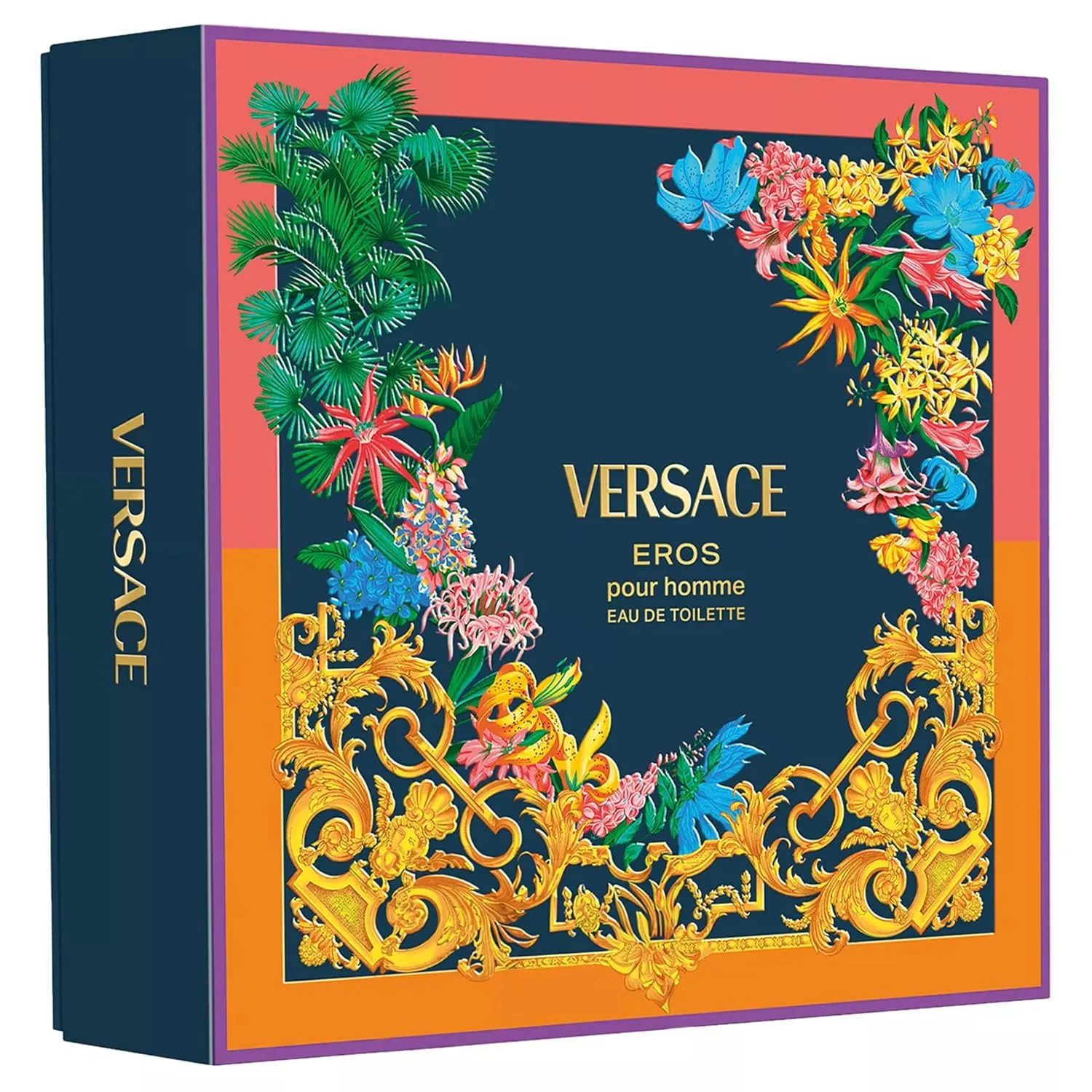Versace Eros 3- Piece Gift Set for Men, (3.4 Oz Eau De Toilette Spray + 5.0 Oz Shower Gel + 0.16oz/5 Ml Eau De Toilette Spray)