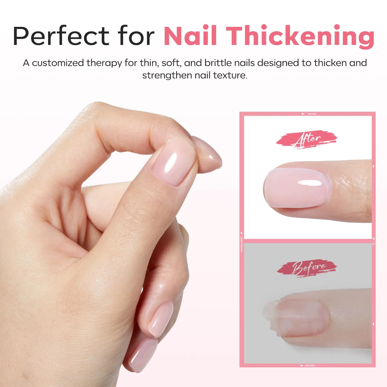 modelones Milky Pink Builder Nail Gel Rubber Base Coat Soap Nails
