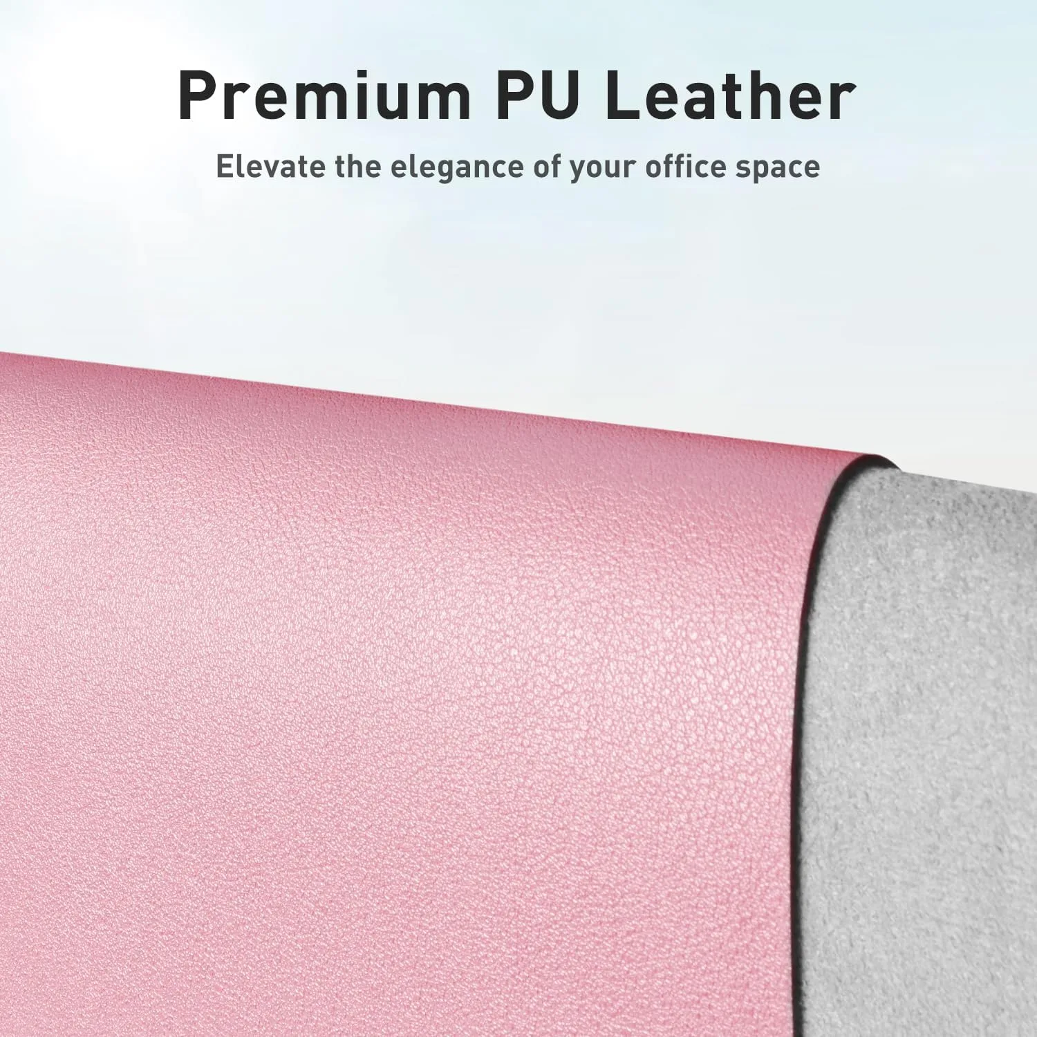 Aothia Leather Desk Pad Protector, Mouse Pad, Office Desk Mat, Non-Slip PU Leather Desk Blotter, Laptop Desk Pad, Waterproof Desk Writing Pad for Office and Home (23.6" x 13.7", Fairy Pink)