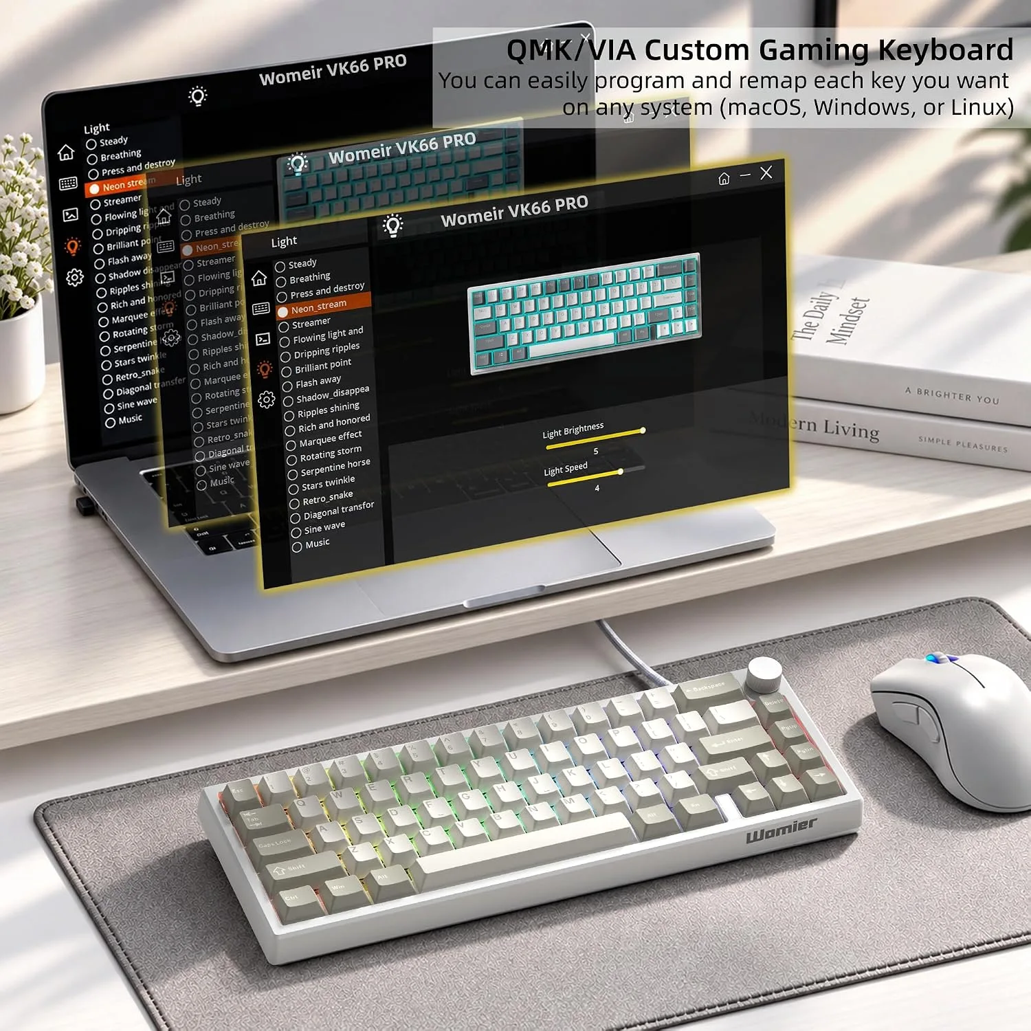 Womier VK66 PRO 60% Mechanical Keyboard, Wired PC Gaming Keyboard