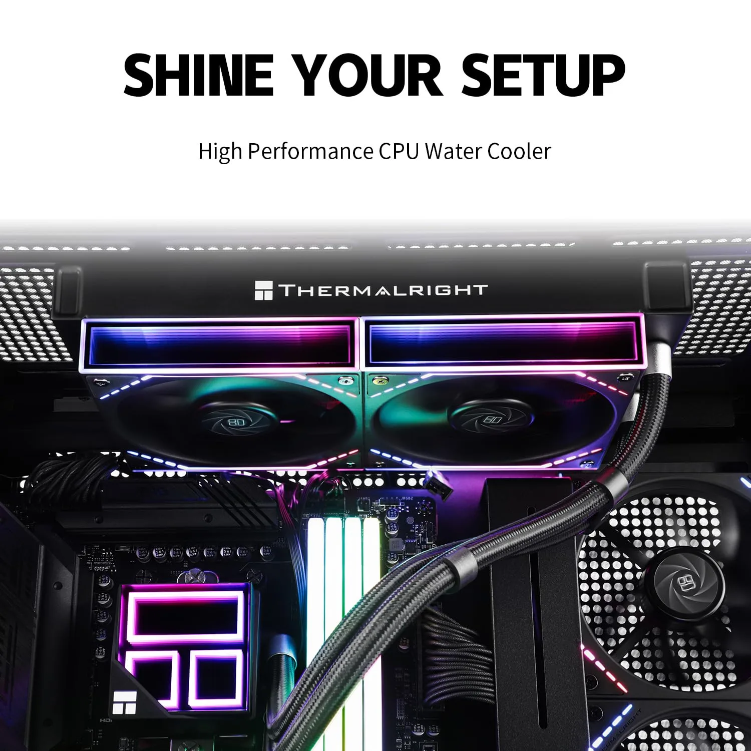 Thermalrlght Frozen Infinity 240 Black CPU Aio Cooler,TL-M12*2 PWM Fans,Computer CPU Water Cooler,ARGB Infinity Mirror,240 CPU Liquid Cooling:LGA1851/1700/1150/1151/1200/,PC Water Cooling