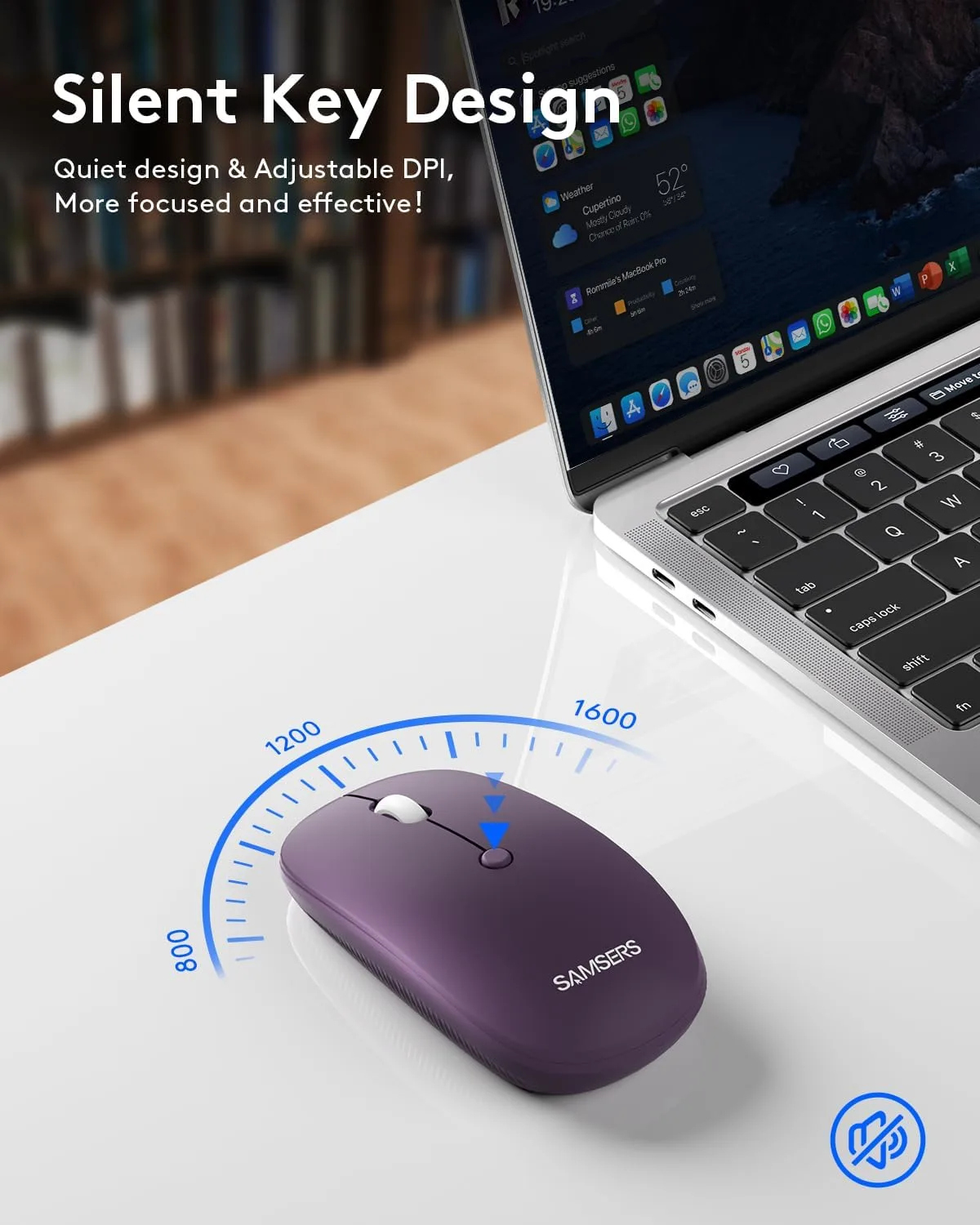 Foldable Keyboard and Mouse, Samsers Folding Bluetooth Keyboard Combo, 2.4G + BT5.0 x 2, Full-Size Portable Travel Keyboard & Rechargeable Wireless Mouse for Windows Android iOS Mac OS, Misty Purple