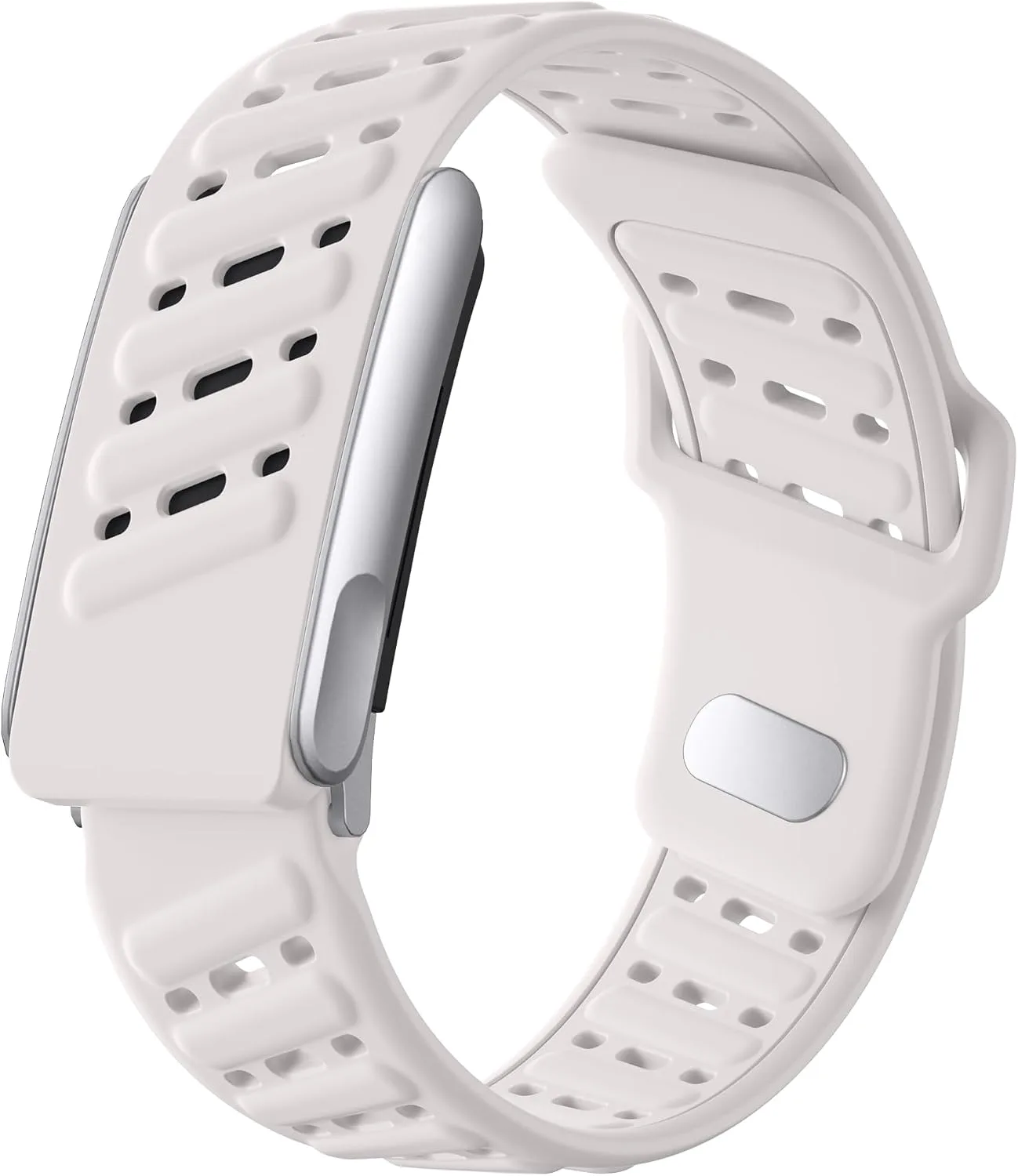 Getino Sport Bands Compatible with Whoop 5.0 Band One, Peak, MG Life, Waterproof Adjustable Soft Silicone Replacement Accessories Strap for Whoop Band 5.0 Women Men, Breathable Starlight