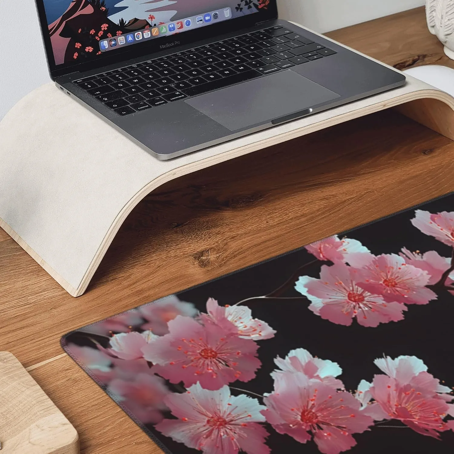 Cherry Blossom Extended Gaming Mouse Pad, Non-Slip Rubber Base, Washable, Oversized Desk Mat, 35.4" x 15.7" Inches