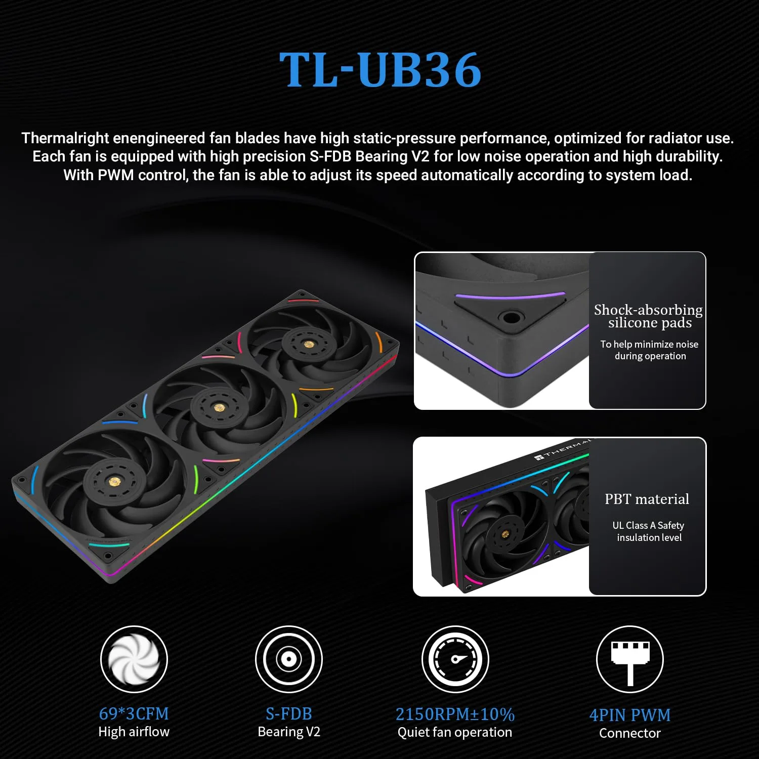 Thermalright Mjolnir Vision 360 UB PRO ARGB Black CPU Aio Cooler,PC 360 Specification Water Cooler System with Inline Fan,3.5’’ LCD Screen with 640x480 Resolution,for AM4/AM5;Intel 1700/1851/115X/2011