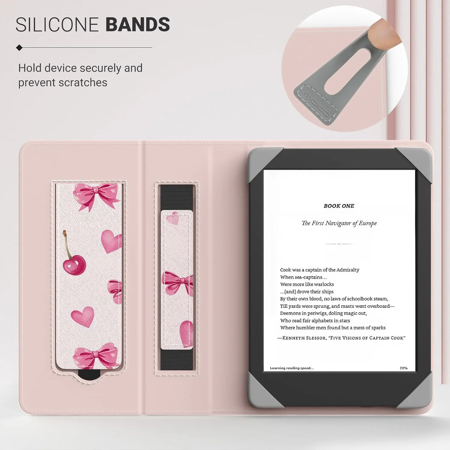 Moko Universal Case for 6 inch eReaders&Tablets, Cherry Bow