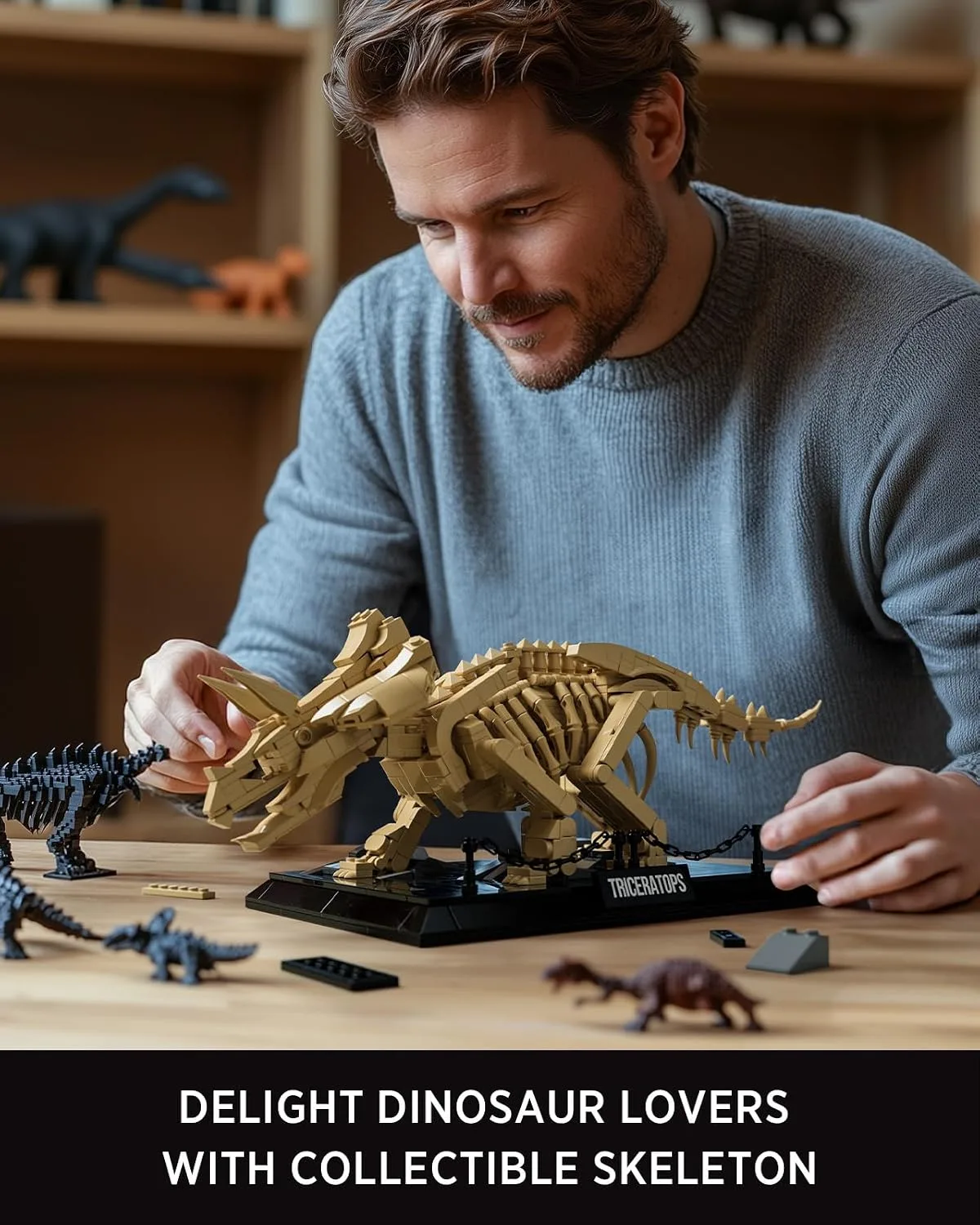 Nifeliz Triceratops Dinosaur Fossil Building Set, NF10351