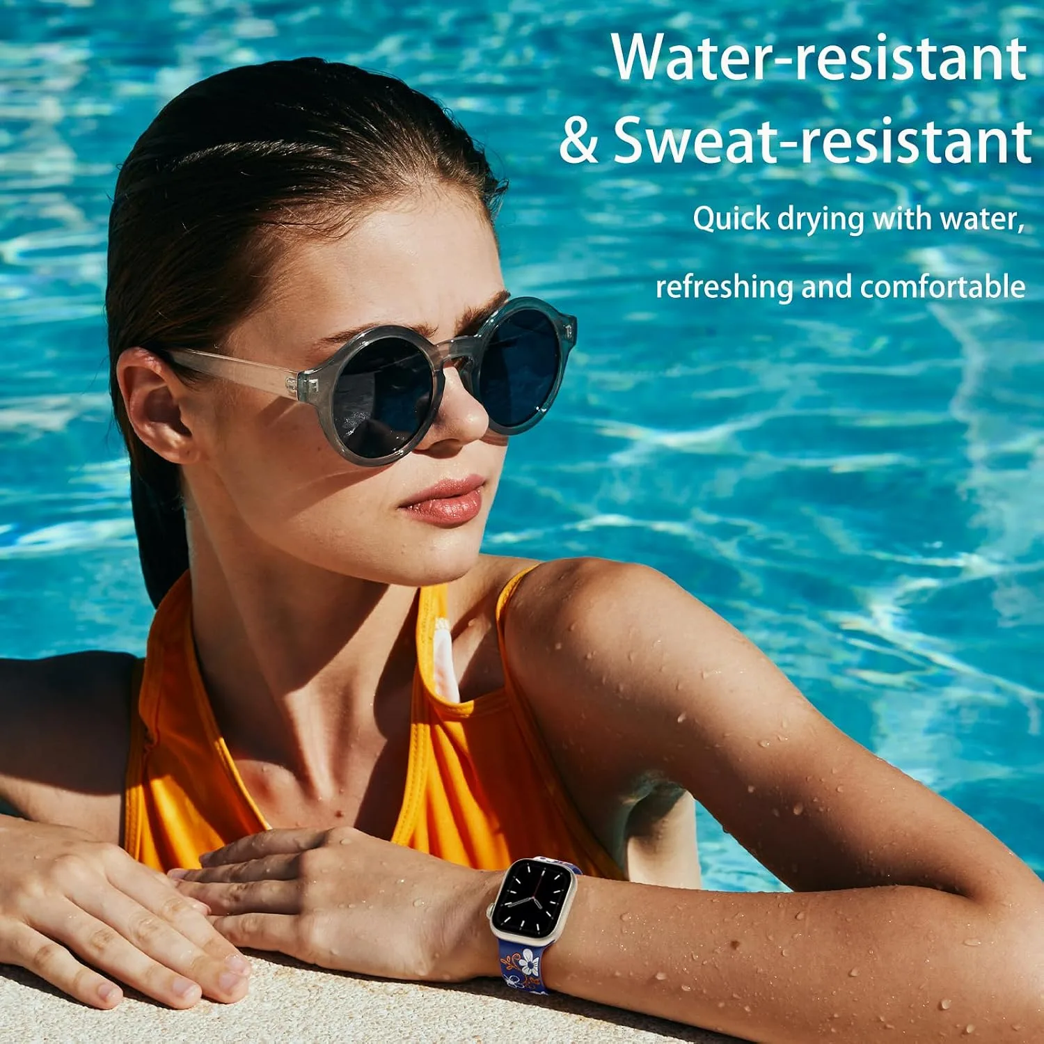 Witzon Floral Silicone Band Compatible with Apple Watch Bands For Women