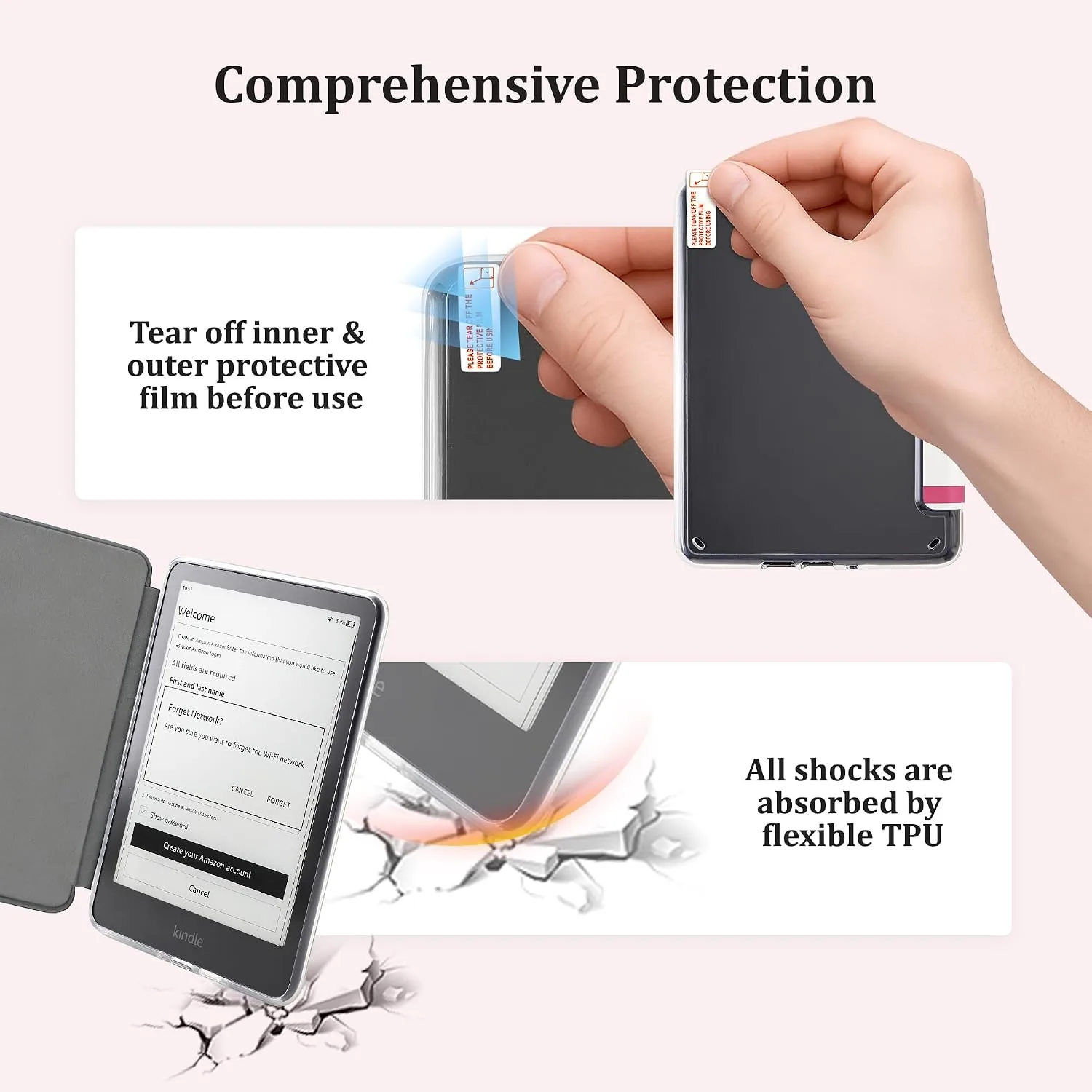 Clear Case for 7'' Kindle Paperwhite 12th Gen 2024 & Colorsoft