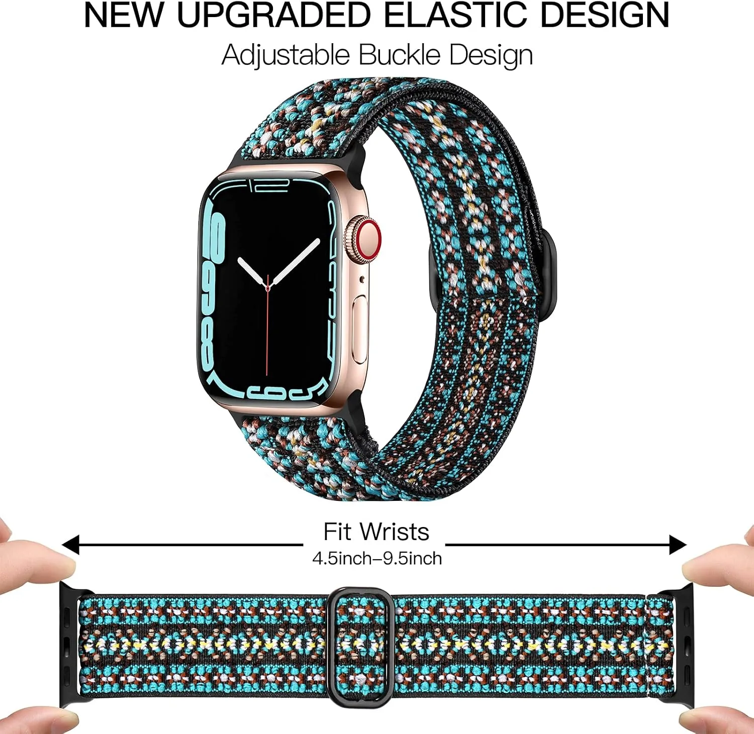 DaQin 3 Pack Stretchy Solo Loop Compatible with Apple Watch Bands Men Women