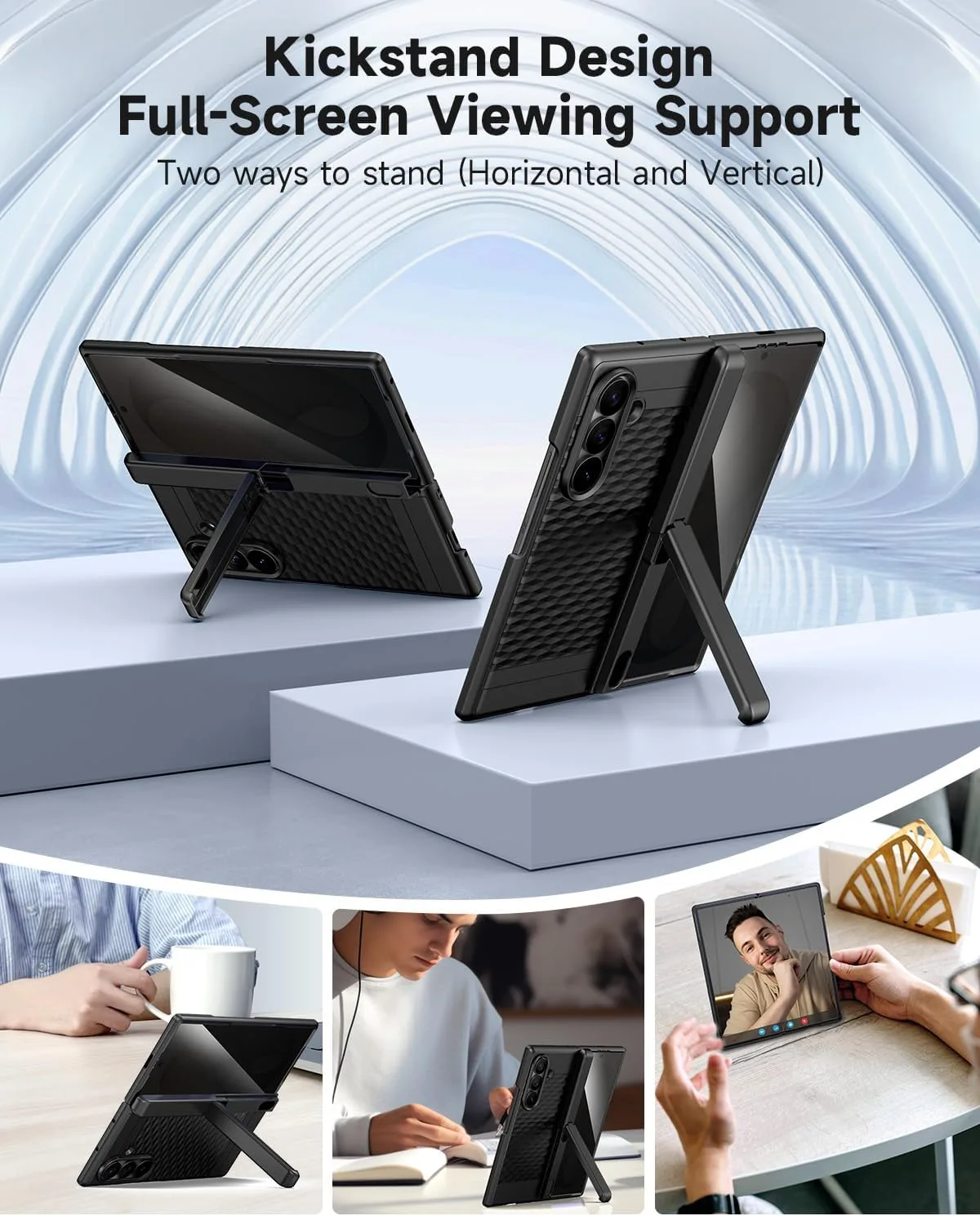 seacosmo for Samsung Galaxy Z Fold 8 Ultra Case Stand Privacy Screen Black
